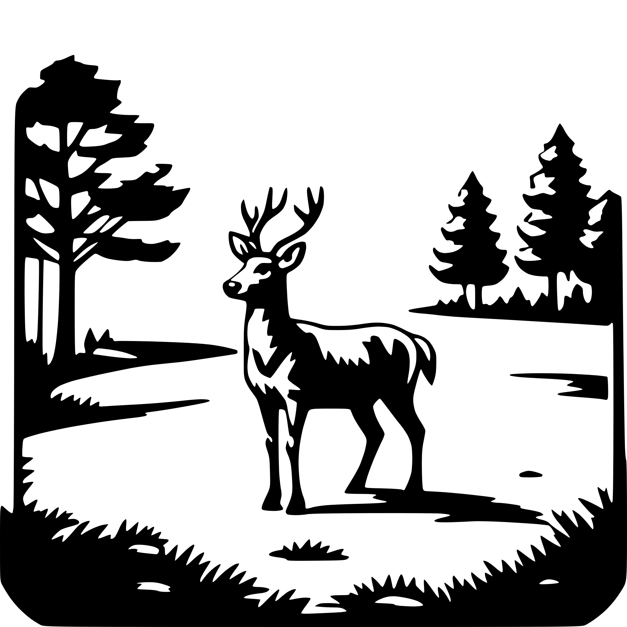 AI-generated SVG of 'deer in clearing'