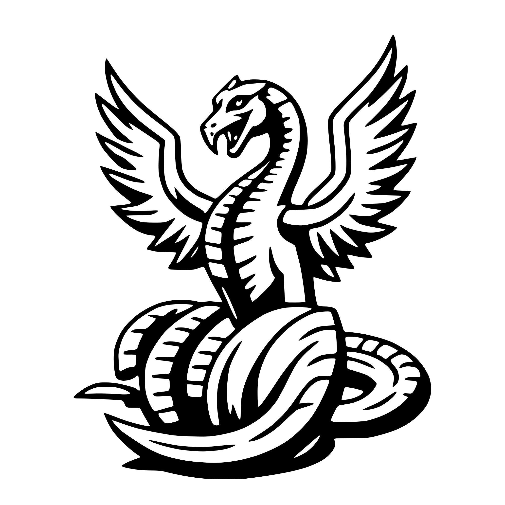 AI-generated SVG of a tiamat
