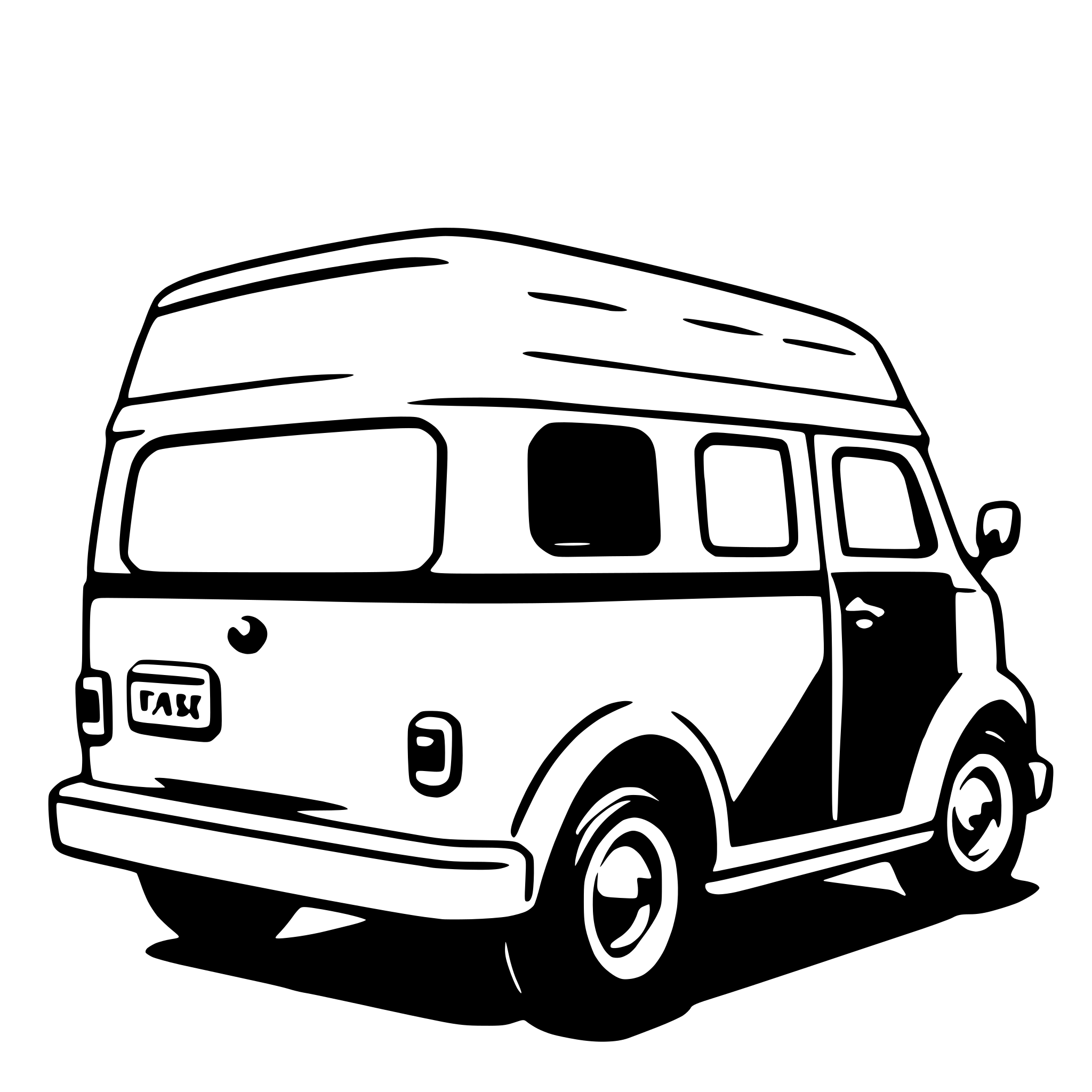 AI-generated SVG of a minivan