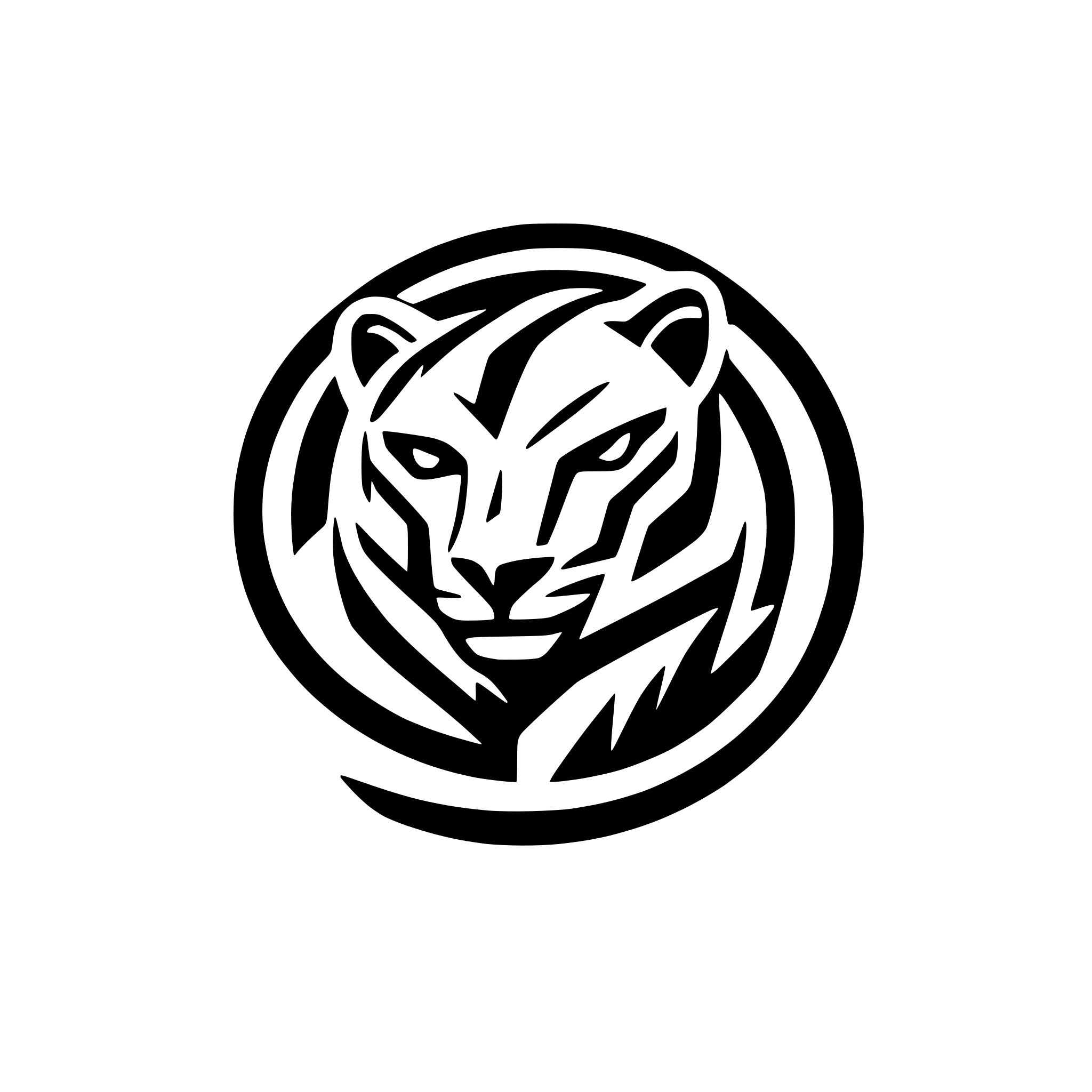 AI-generated SVG of a minimal geometric tiger logo