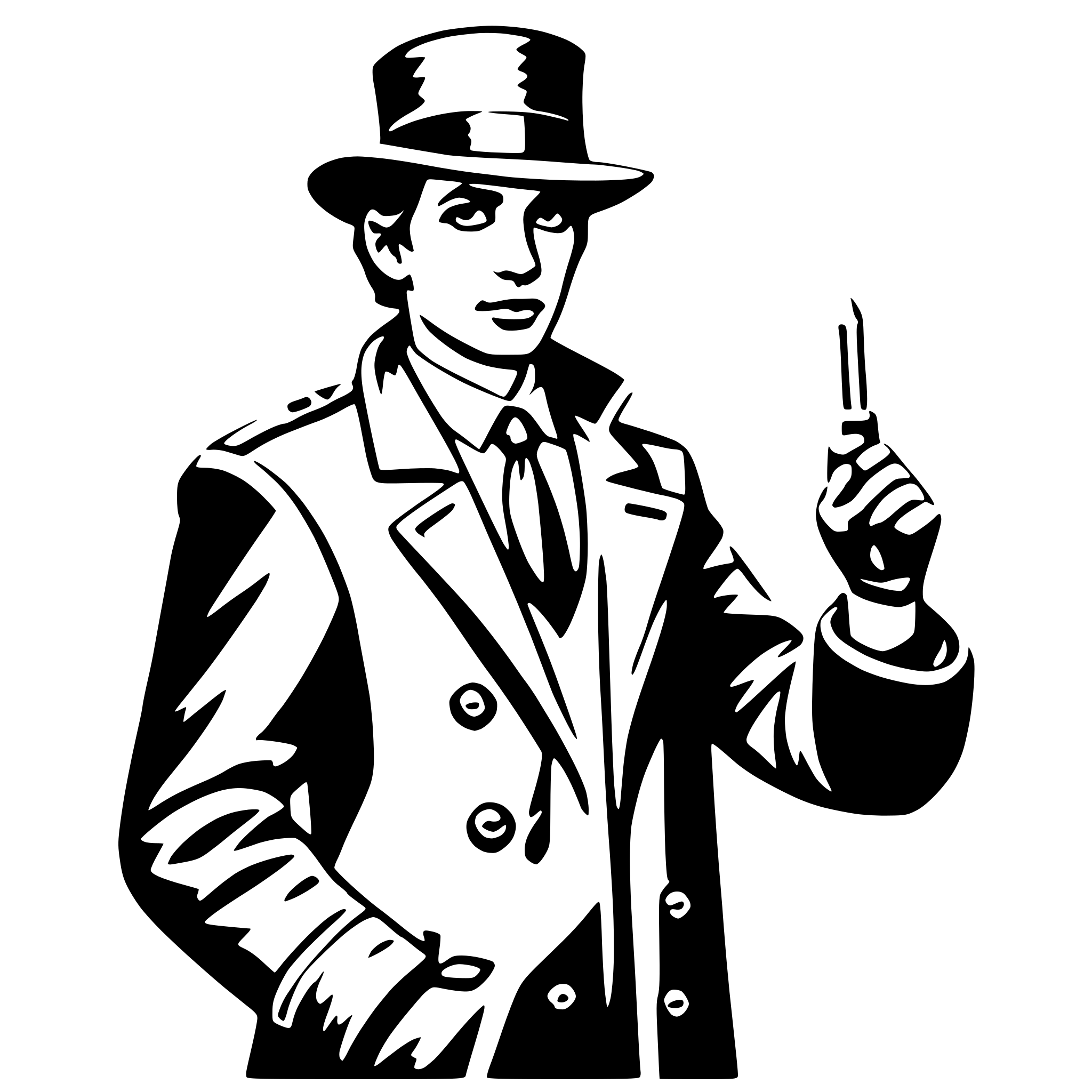 AI-generated SVG of a detective