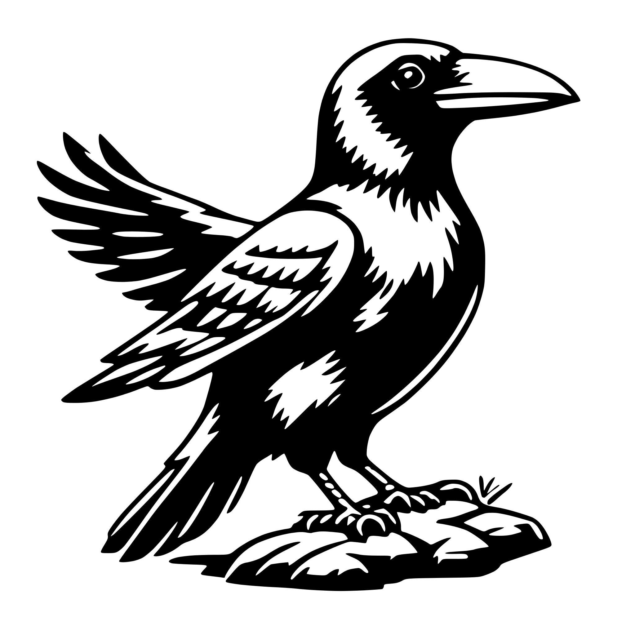 AI-generated SVG of 'raven'