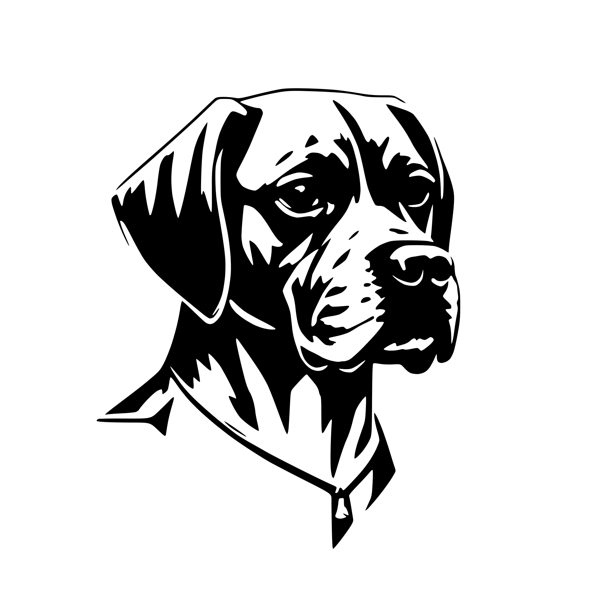 AI-generated SVG of 'boxer dog geometry lines connection triangles only lines'