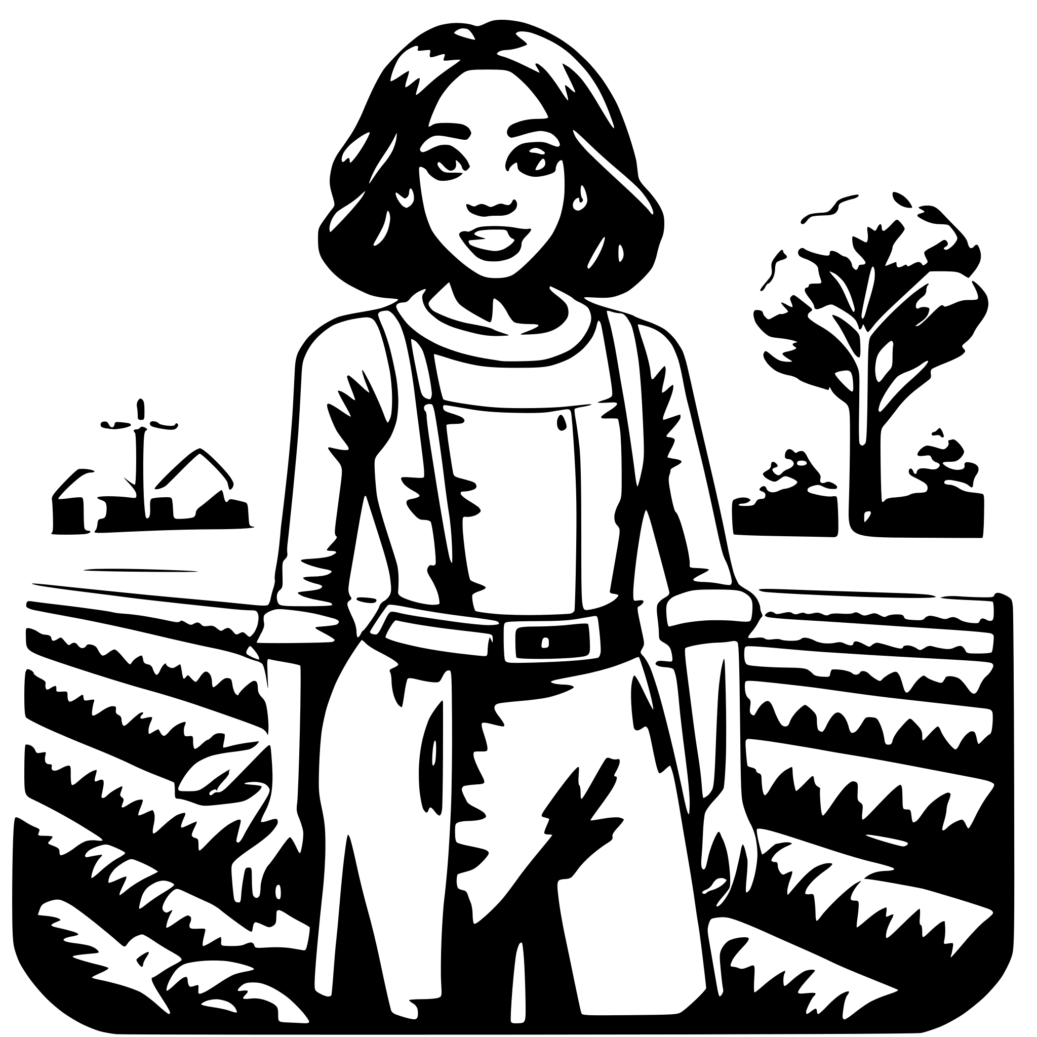 AI-generated SVG of 'farming and black girl'