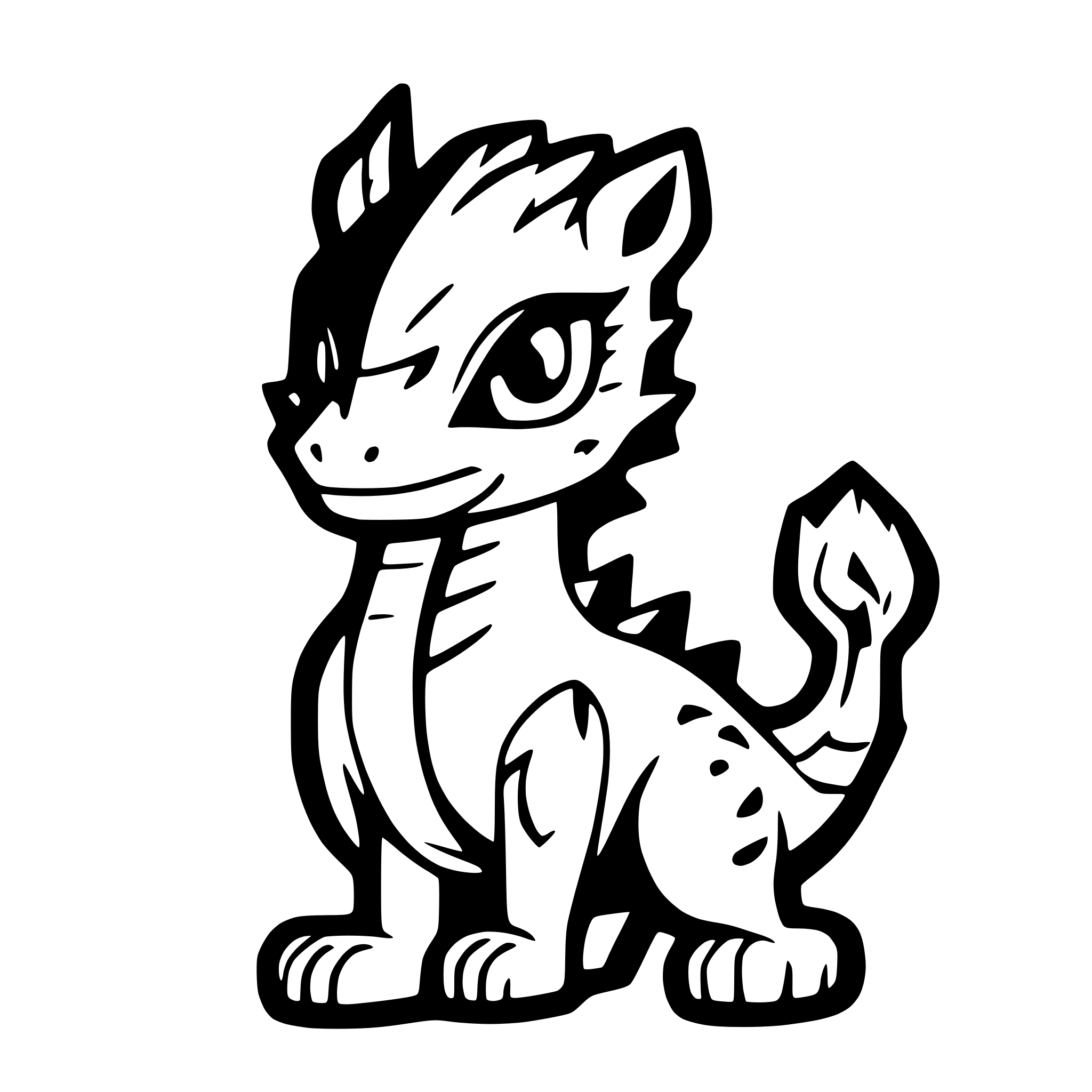 AI-generated SVG of a cute Japanese dragon with very simple strokes easy to cut with a laser cutting machine