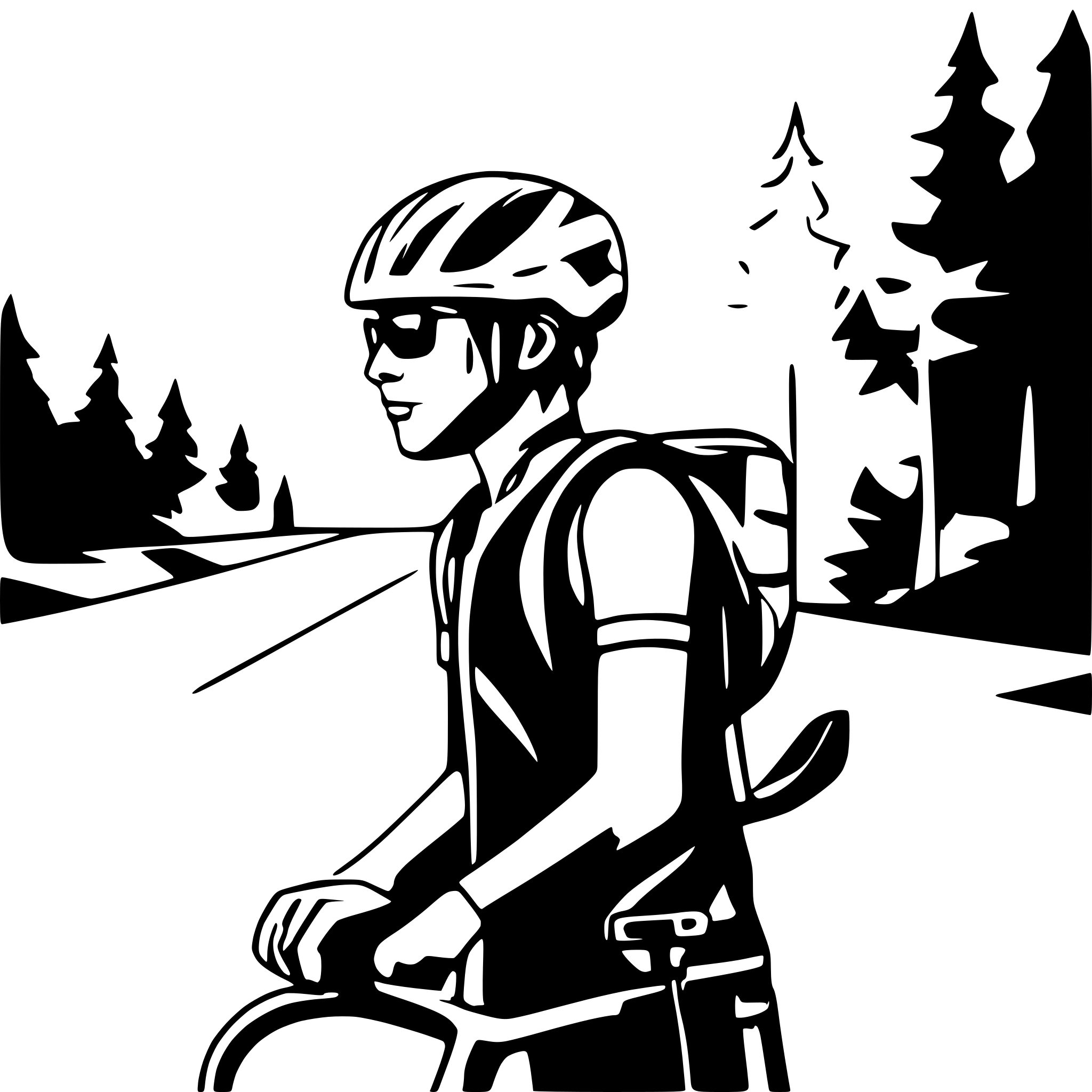 AI-generated SVG of a gerate a picture of a bikepacking bicyclist