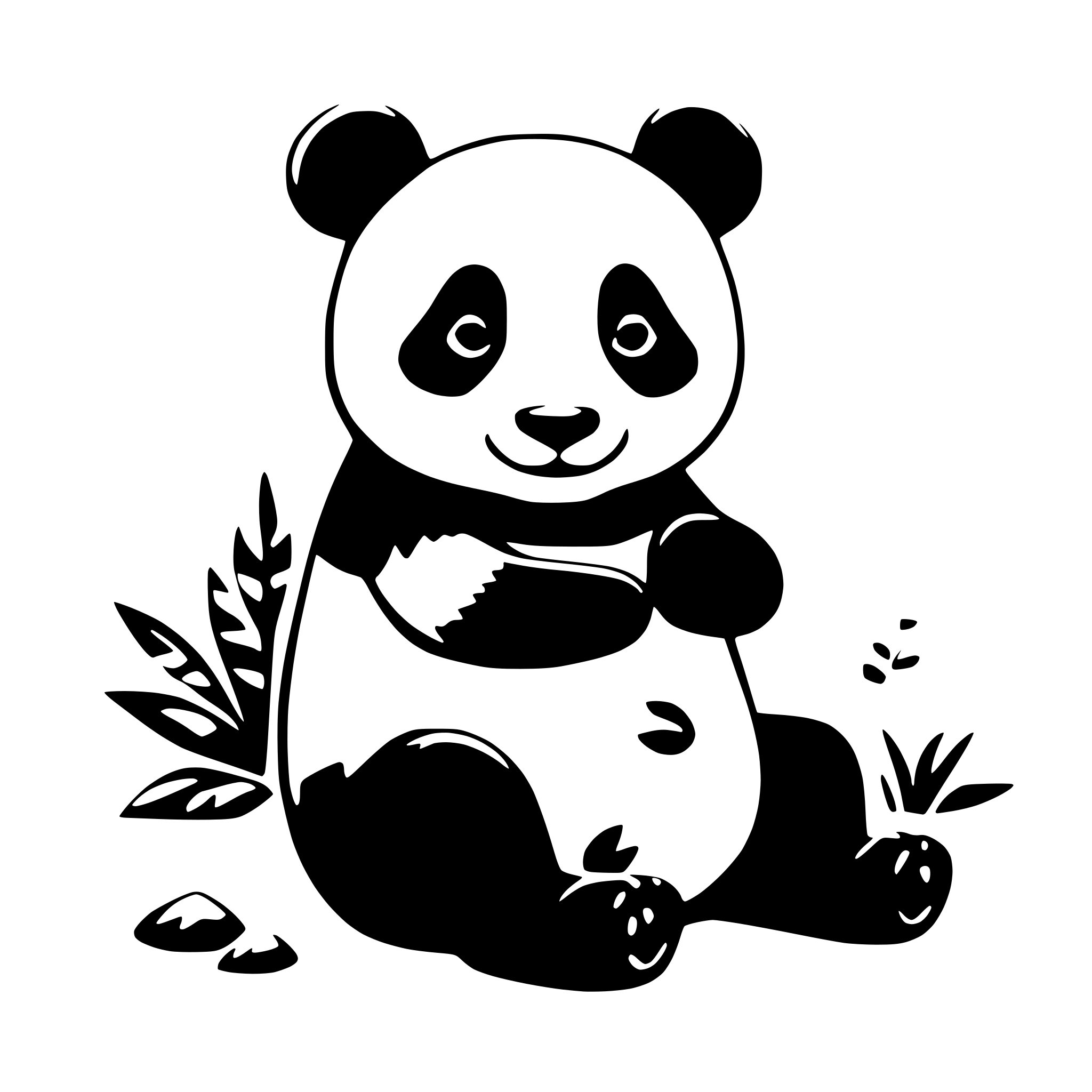 AI-generated SVG of a create a simple and cute panda with only black and white AI-generated SVG of a create a simple and cute panda with only black and white