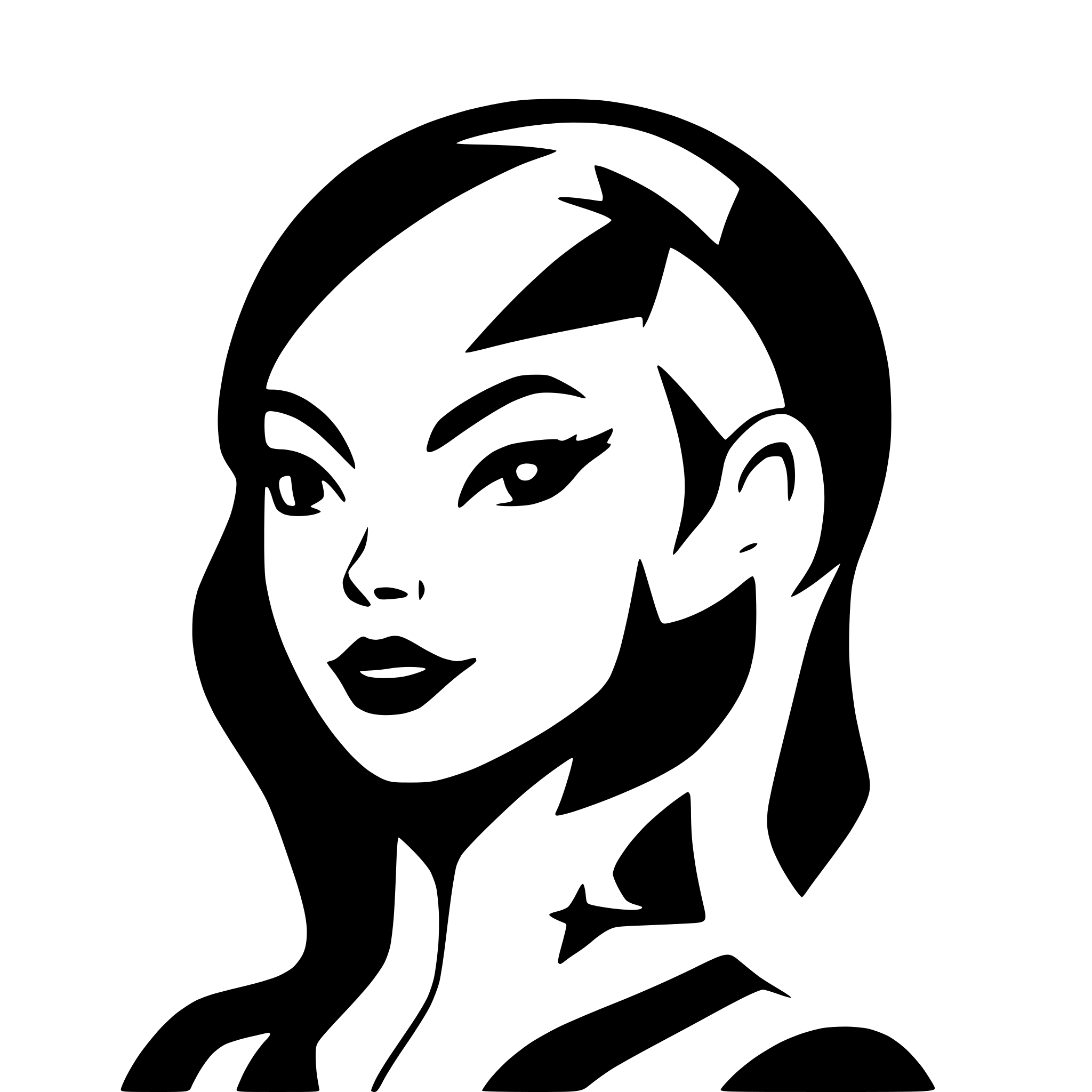 AI-generated SVG of a outline of a vulcan woman in a starfleet uniform star trek head to toe pointy ears