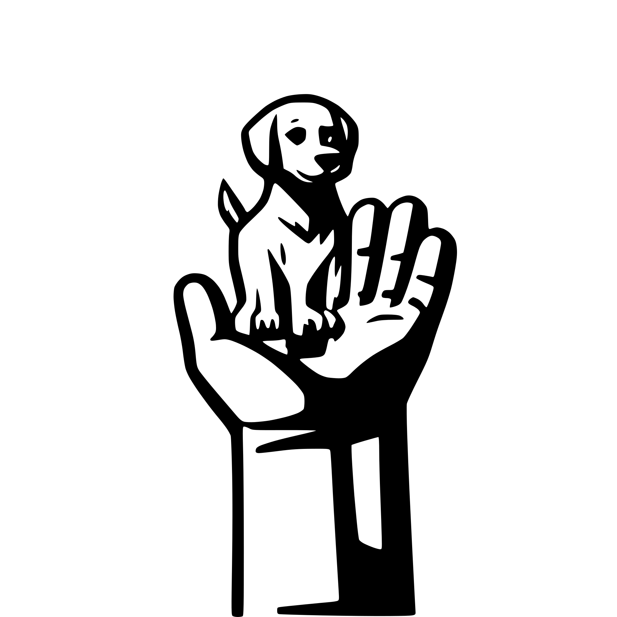 AI-generated SVG of a Dog and human holding hand