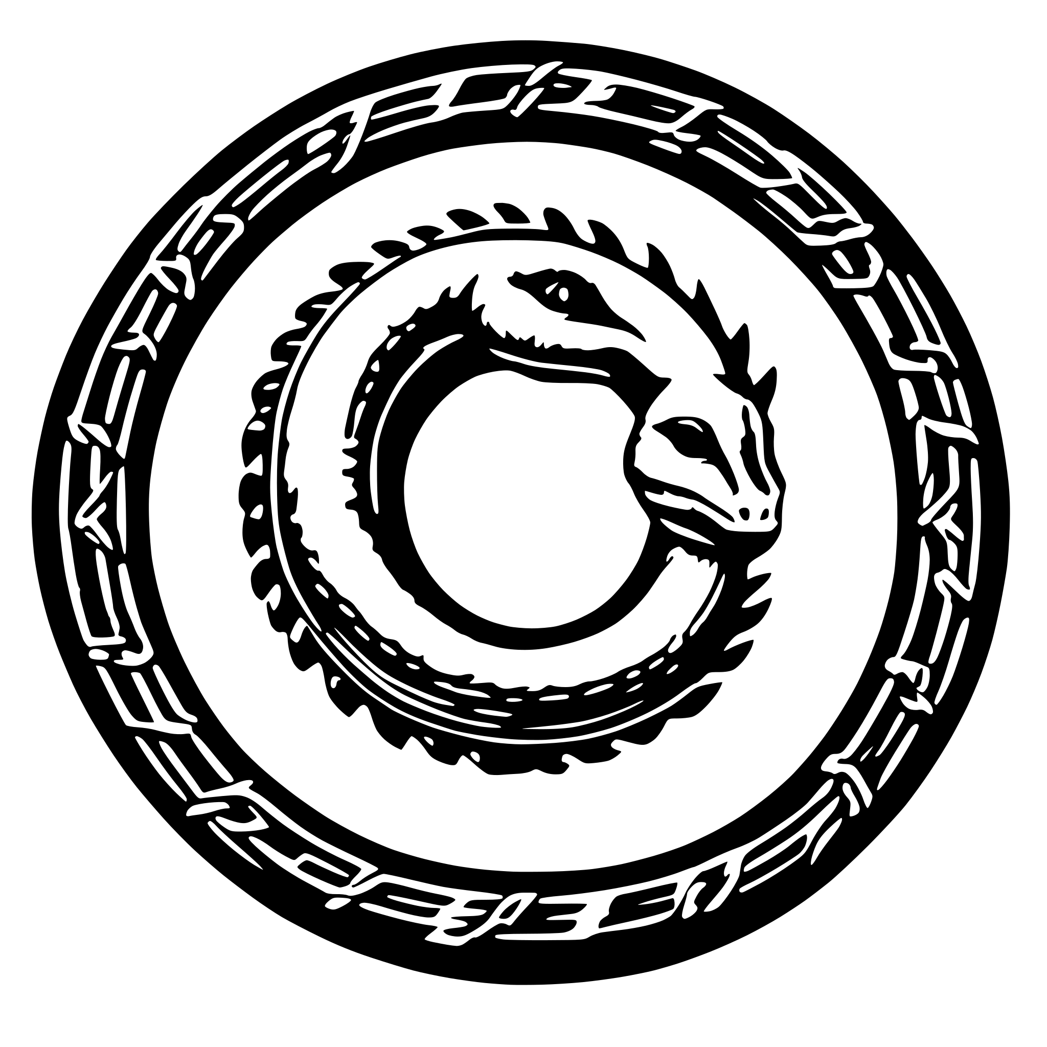 AI-generated SVG of 'Double ouroboros'