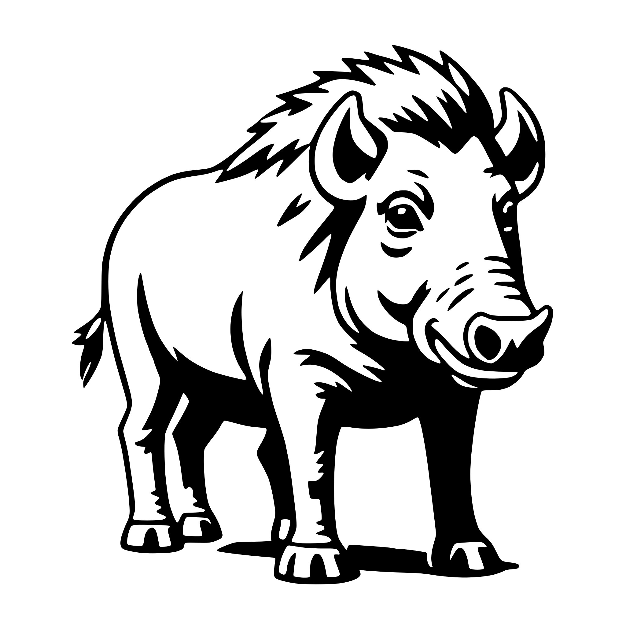AI-generated SVG of 'warthog'