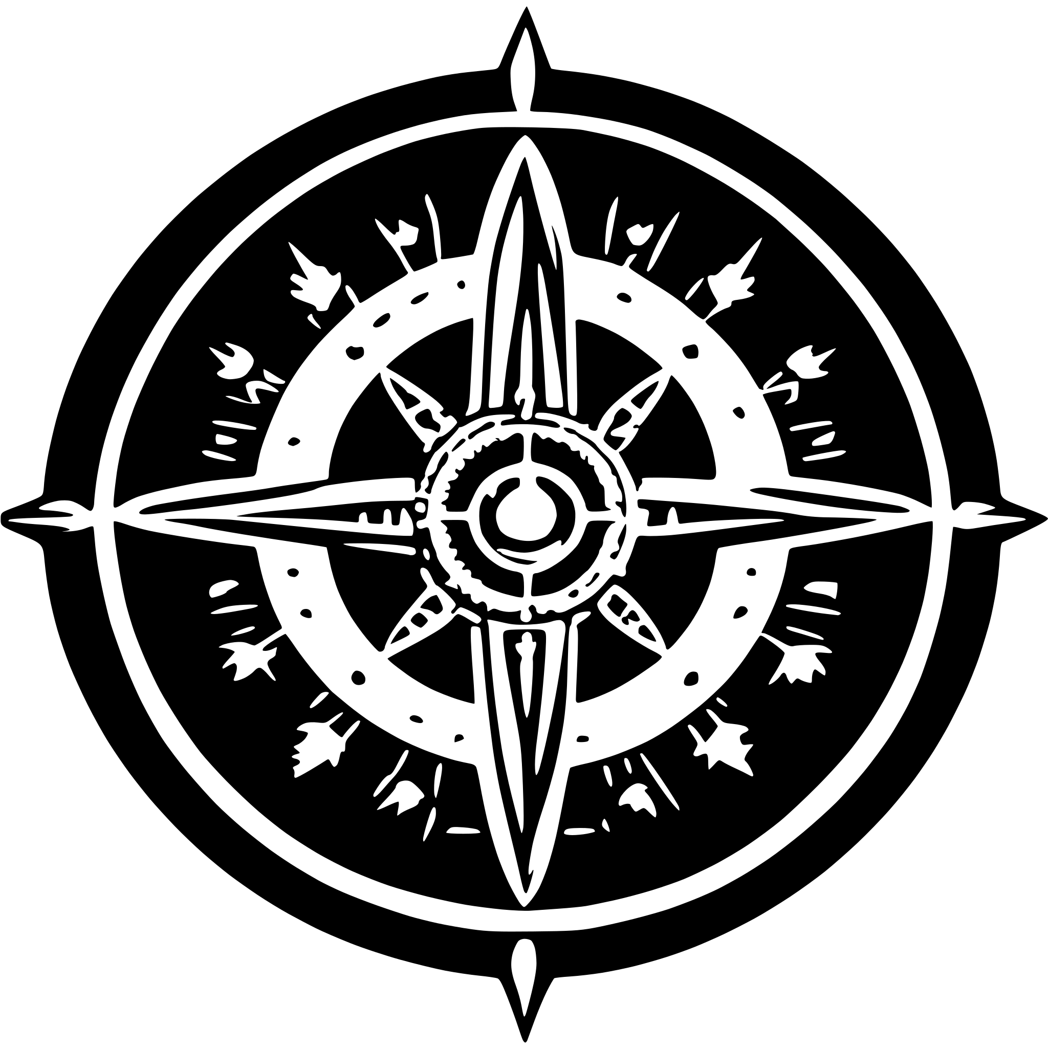 AI-generated SVG of a UFO mandala compass