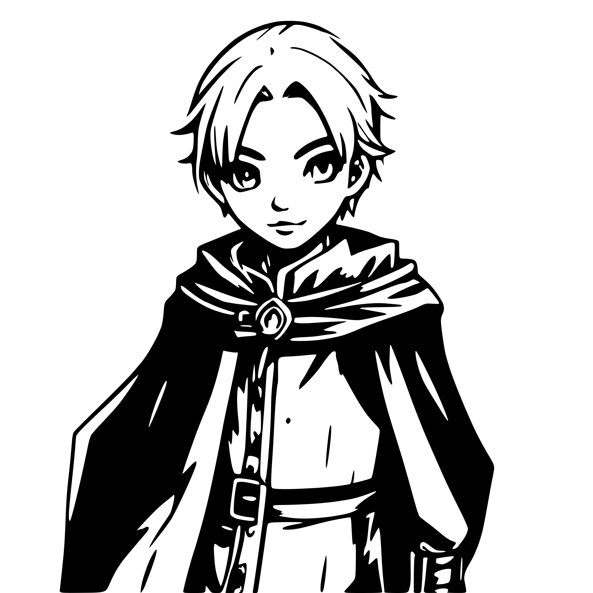 AI-generated SVG of a Young archmage boy who look straight, full body