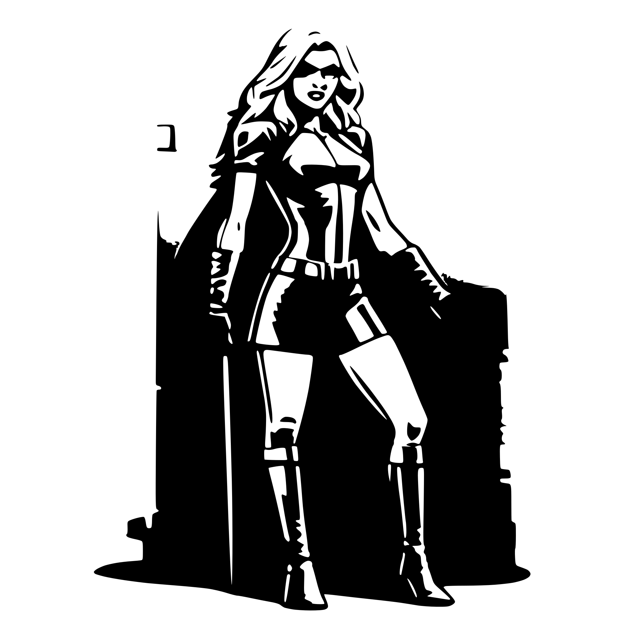 AI-generated SVG of a black canary, dc character, full body pose, color