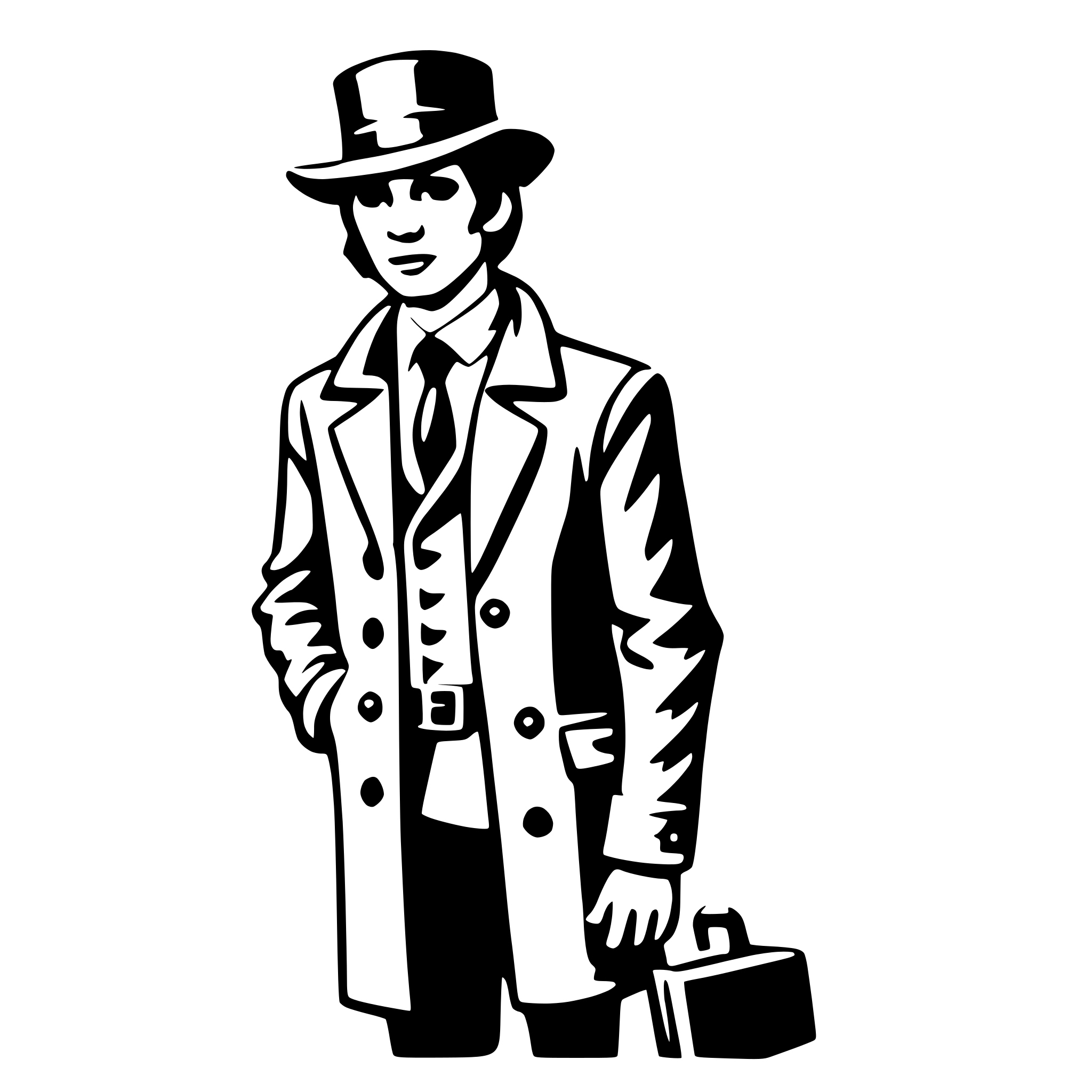 AI-generated SVG of a detective