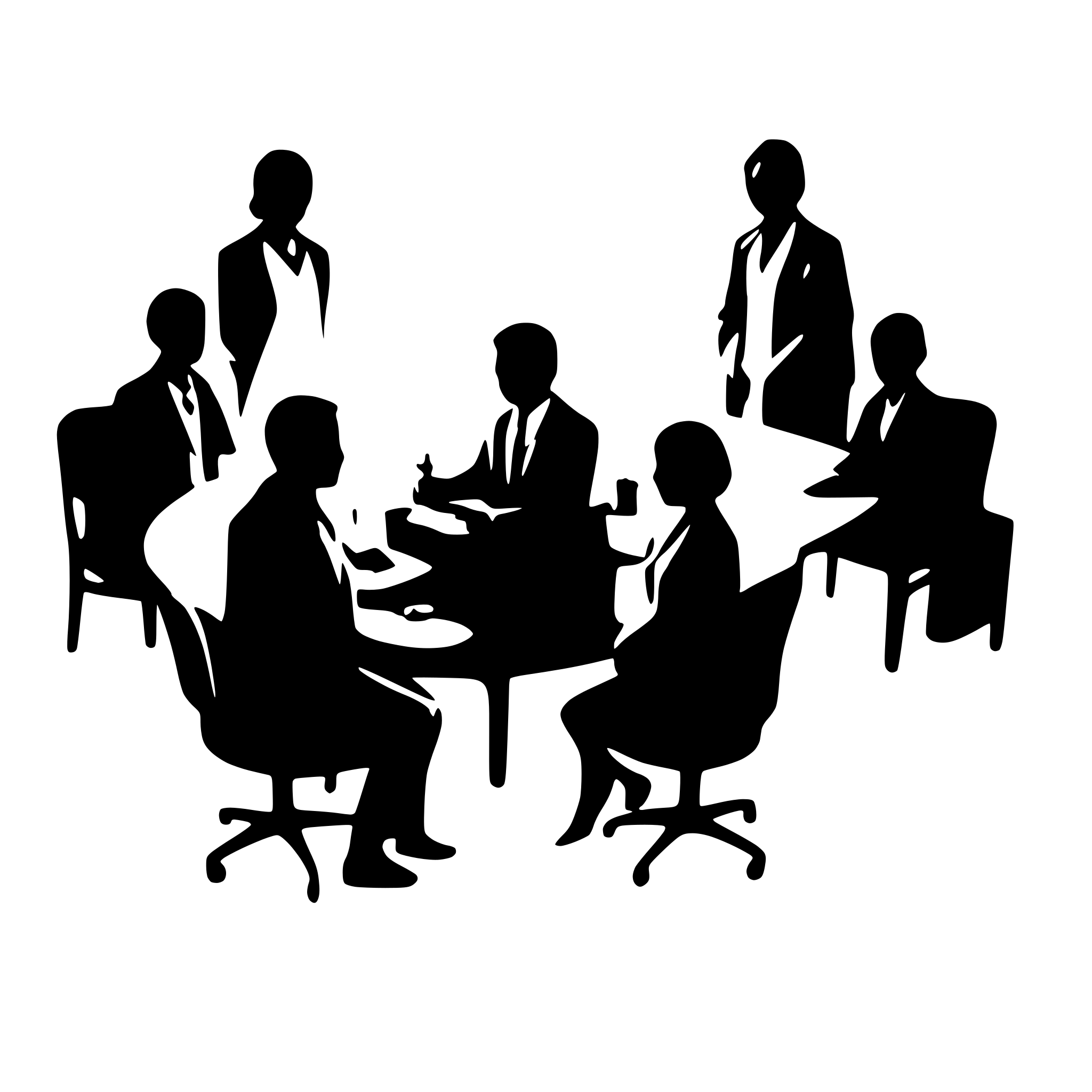 AI-generated SVG of a silhouettes of doctors sitting around a table