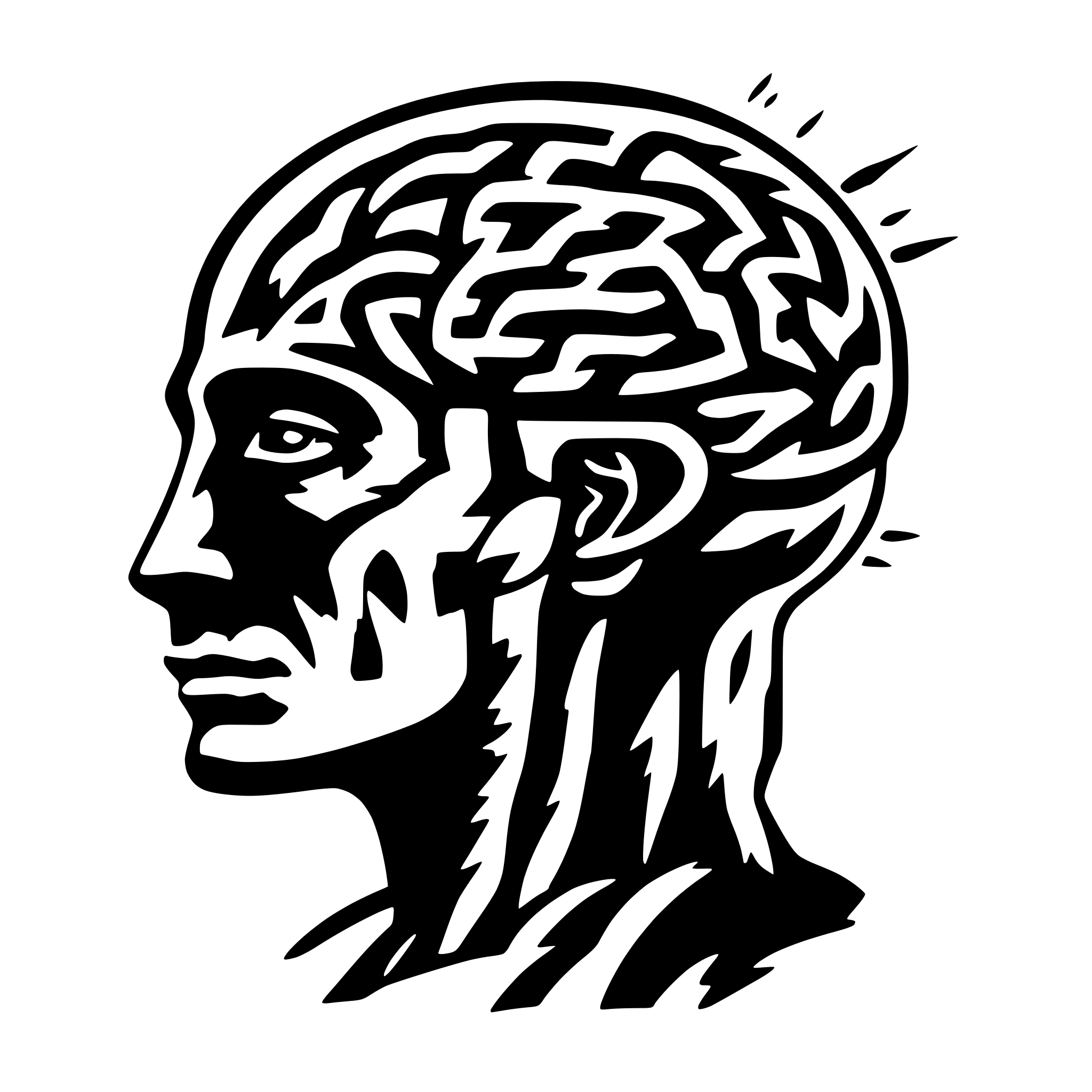 AI-generated SVG of a brain and lightning and god