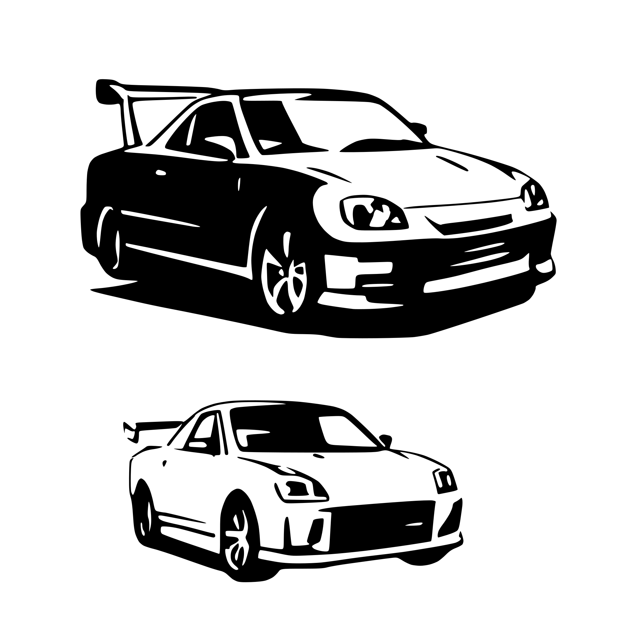 AI-generated SVG of a Nissan Skyline as a drawing to color in. Without Logos.