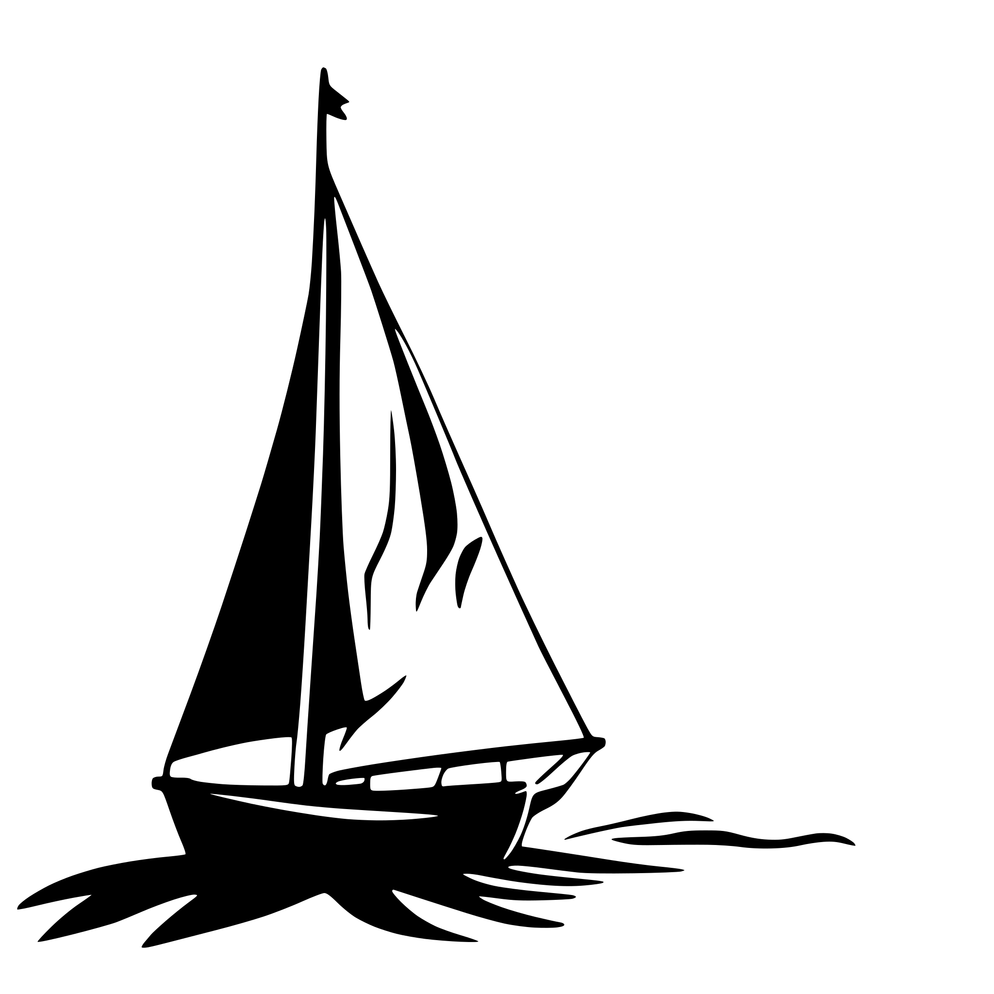 AI-generated SVG of a create a vector image with not too many details, monocrom. sailboat. waves.