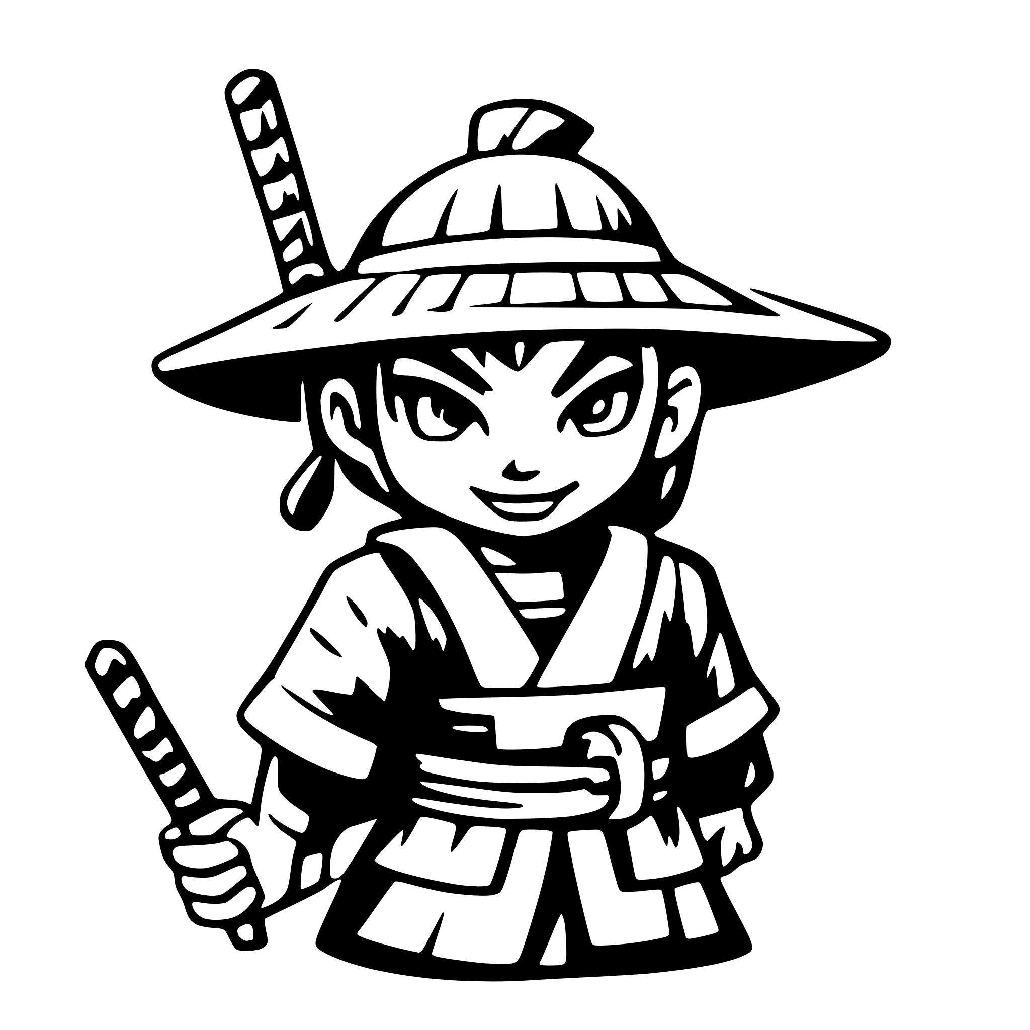 AI-generated SVG of a old samurai