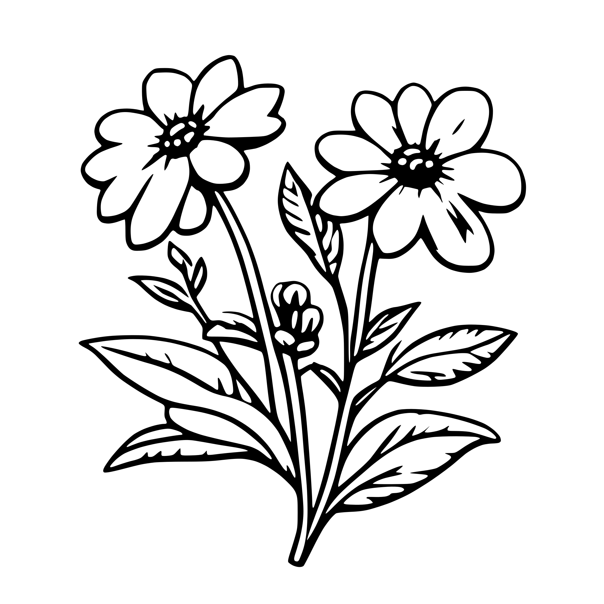 AI-generated SVG of 'simple doodle floral sketch'