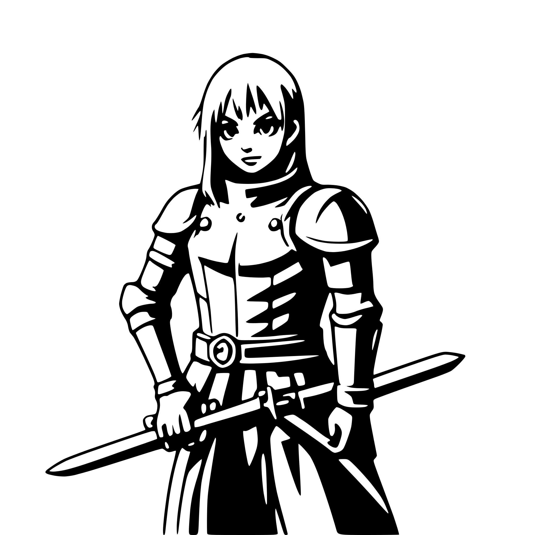 AI-generated SVG of 'knight kneeling with sword'