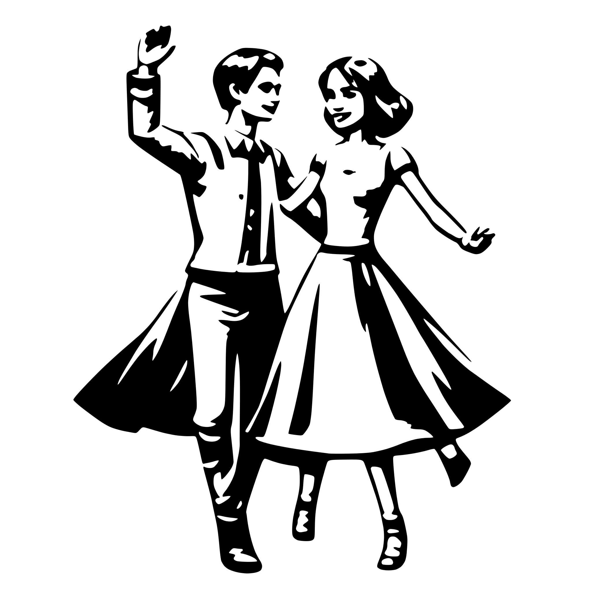AI-generated SVG of 'a couple dancing with holding hand'