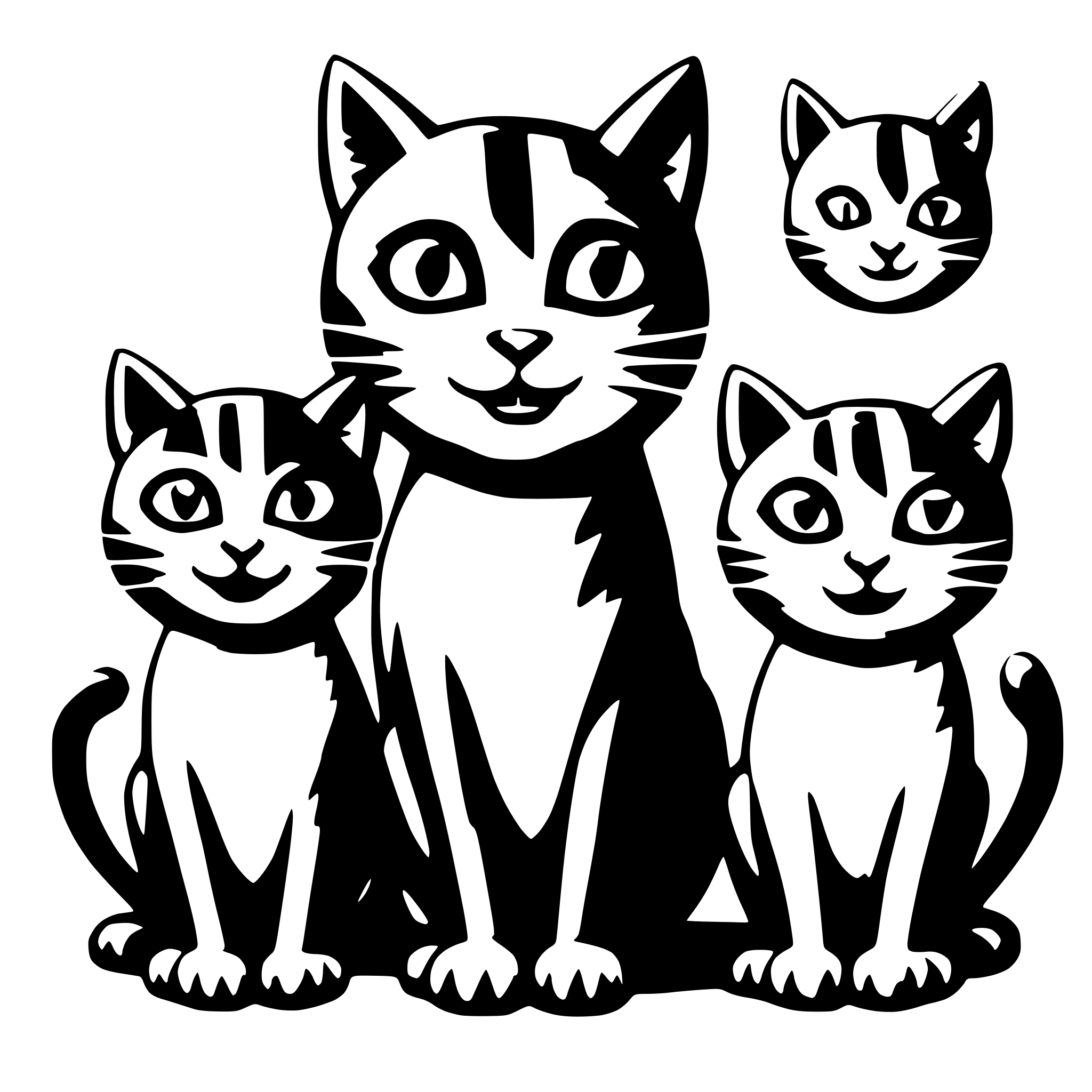 AI-generated SVG of '3 evil cats'