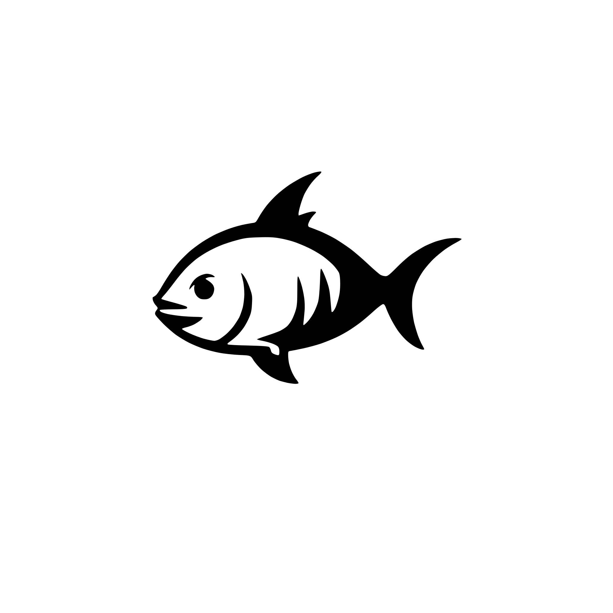 AI-generated SVG of 'minimalist fish with fin'