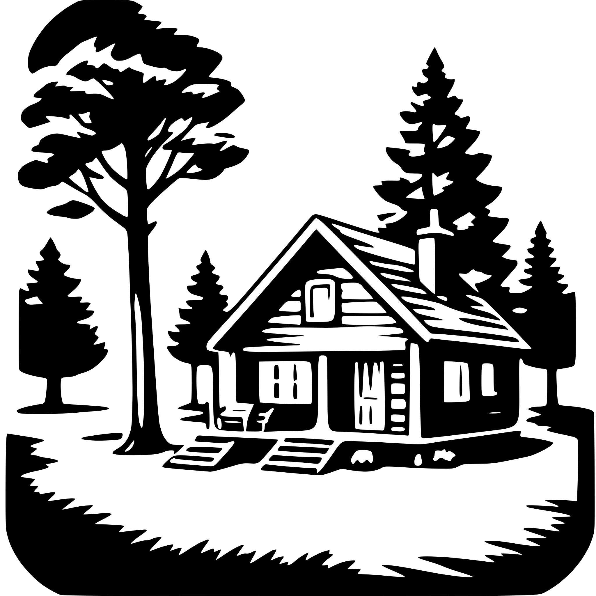 AI-generated SVG of 'forest cabin'