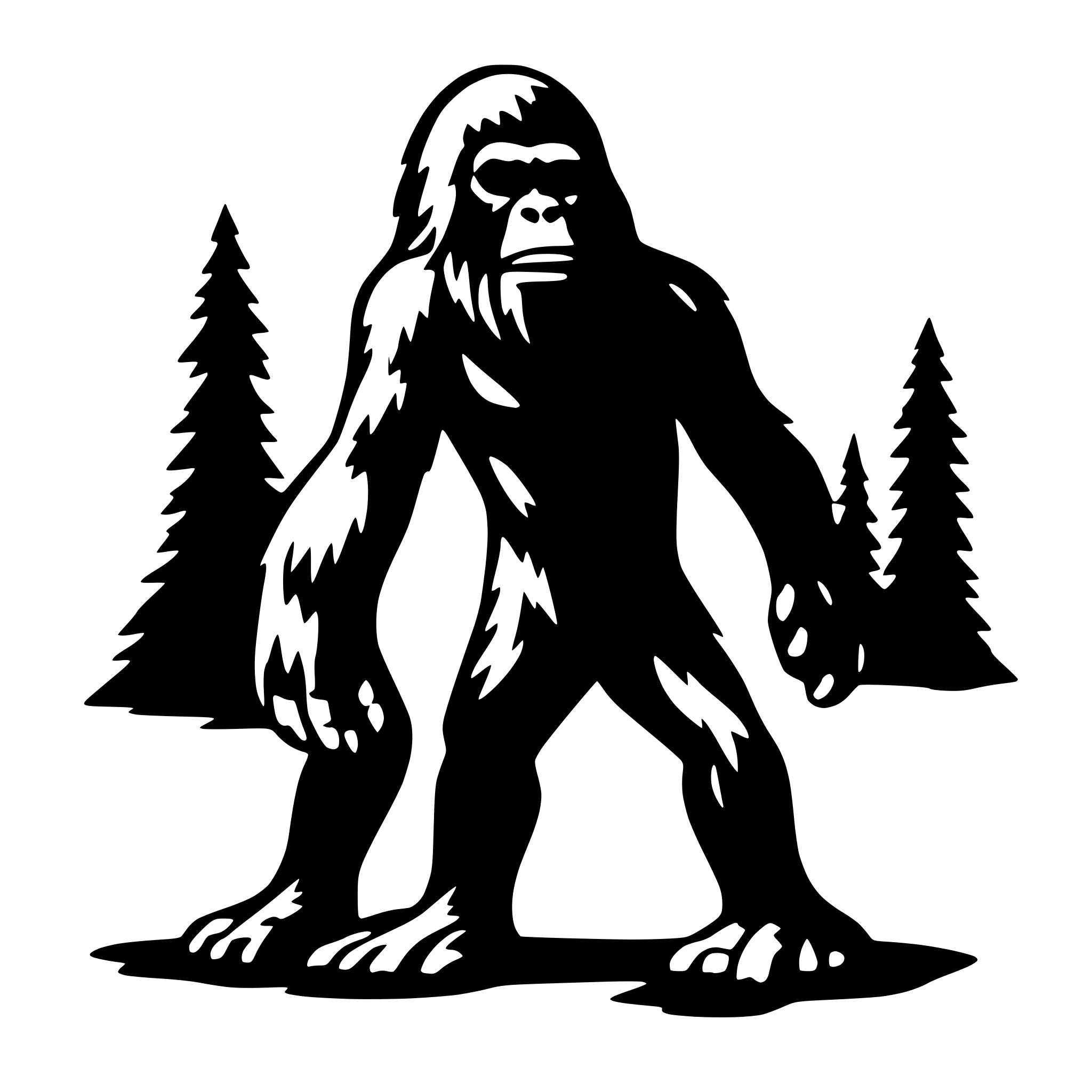 AI-generated SVG of 'bigfoot creature siluette'