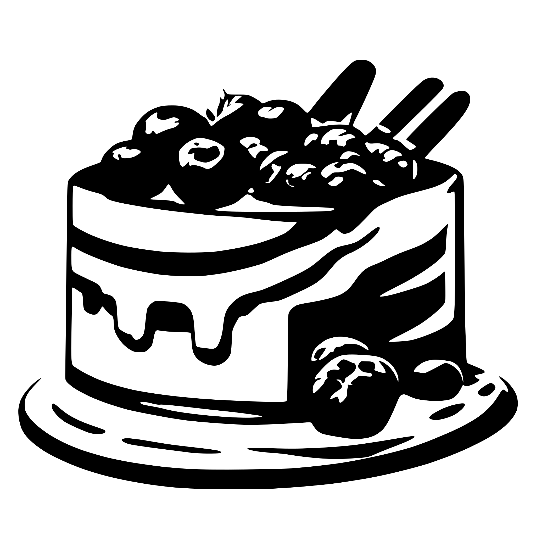 AI-generated SVG of a semi abstract graduated footer in a flat colour style with no line strokes based on hues of blue based on shapes fo food items and utensils including cake