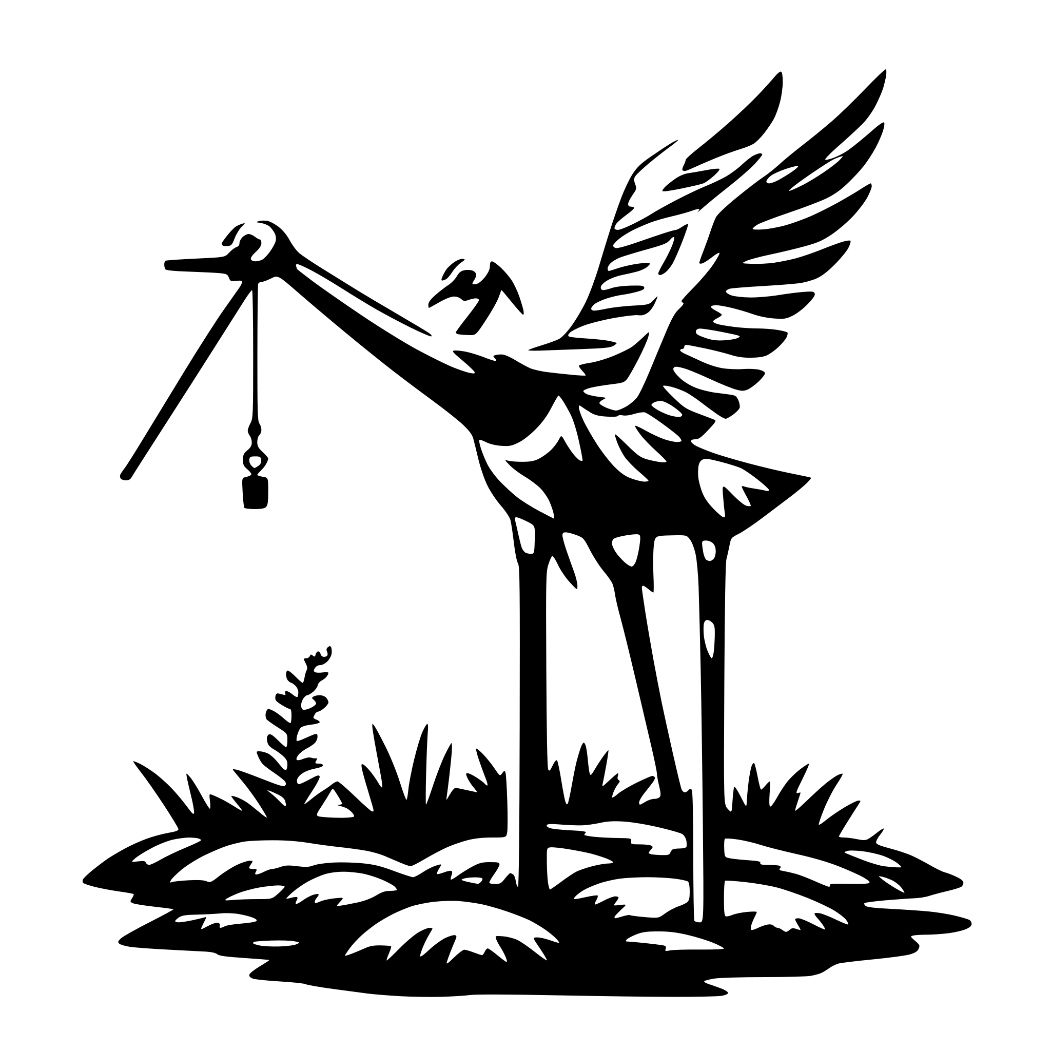 AI-generated SVG of a crane with spring