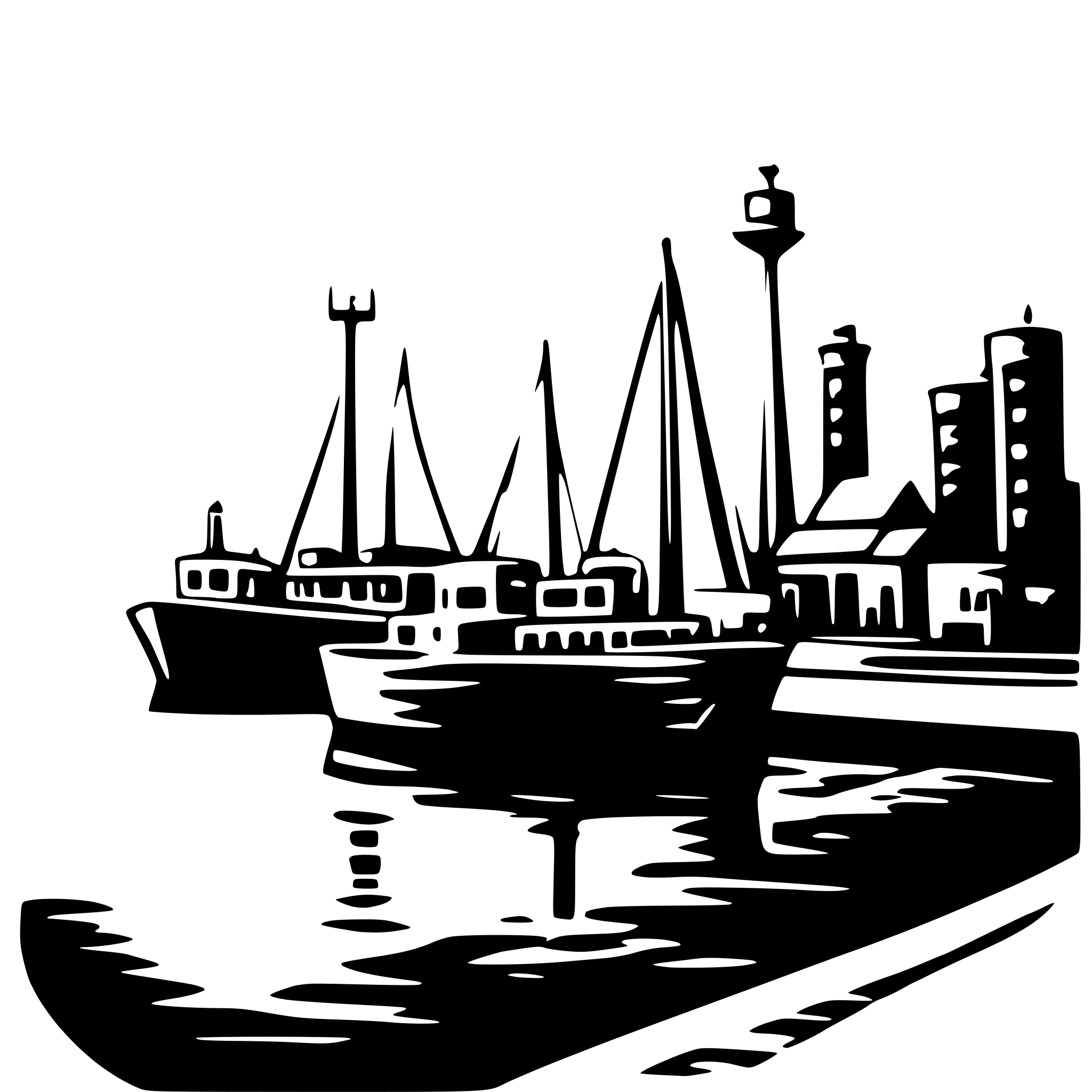 AI-generated SVG of a port with ships