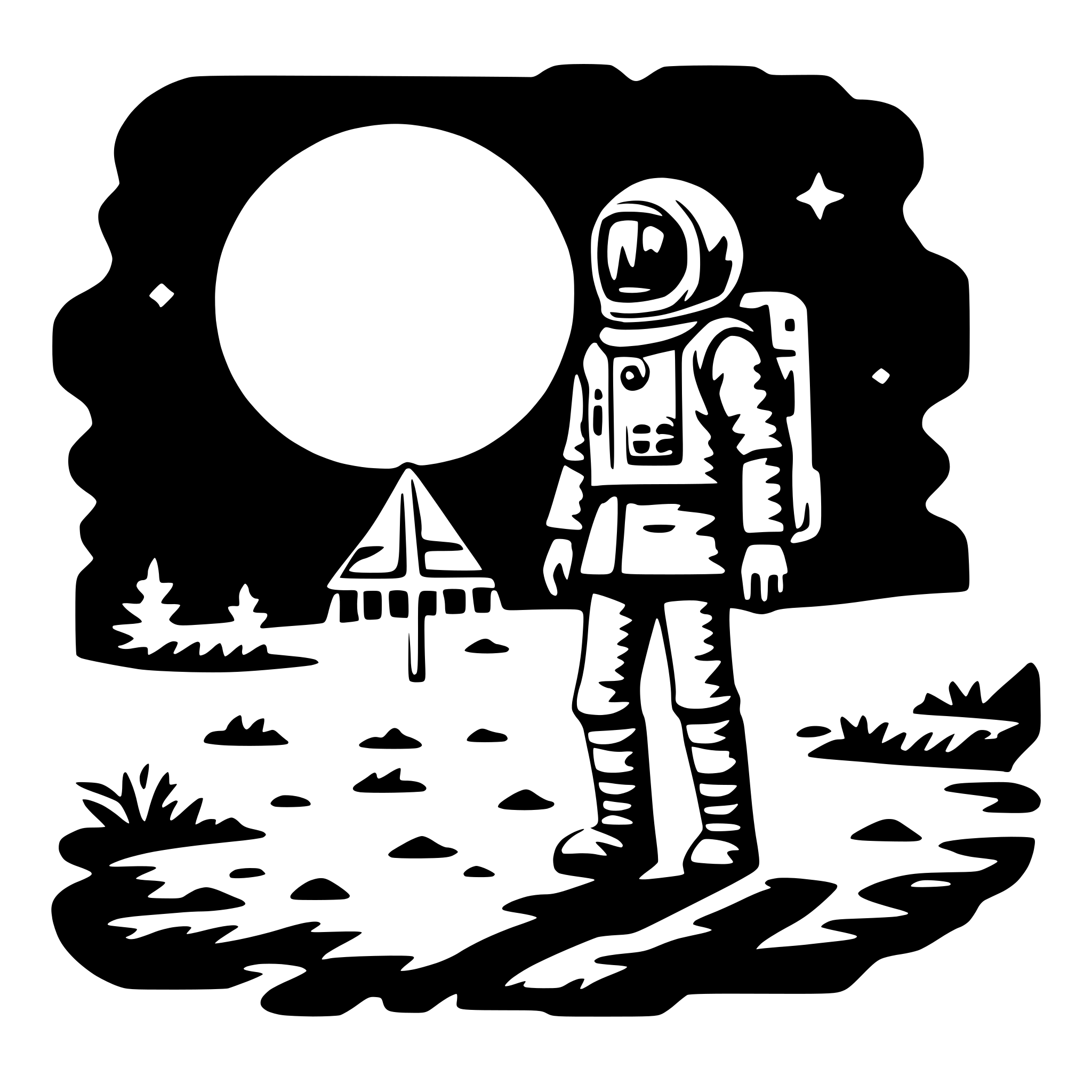 AI-generated SVG of a moon landing