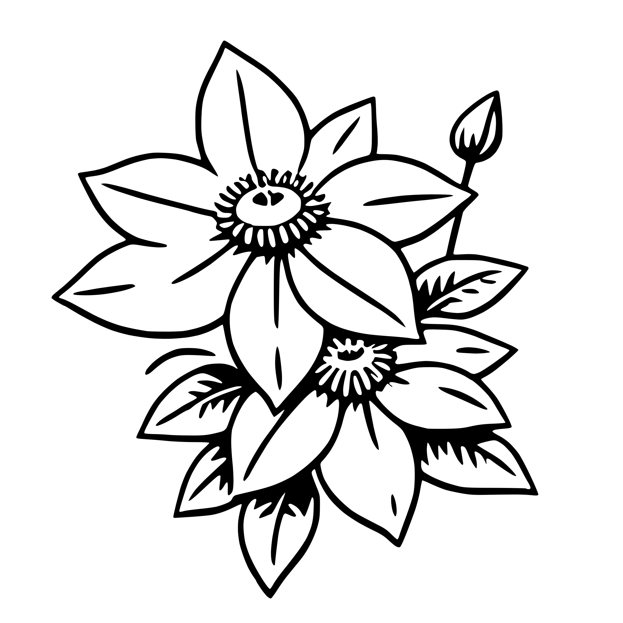 AI-generated SVG of 'clematis'