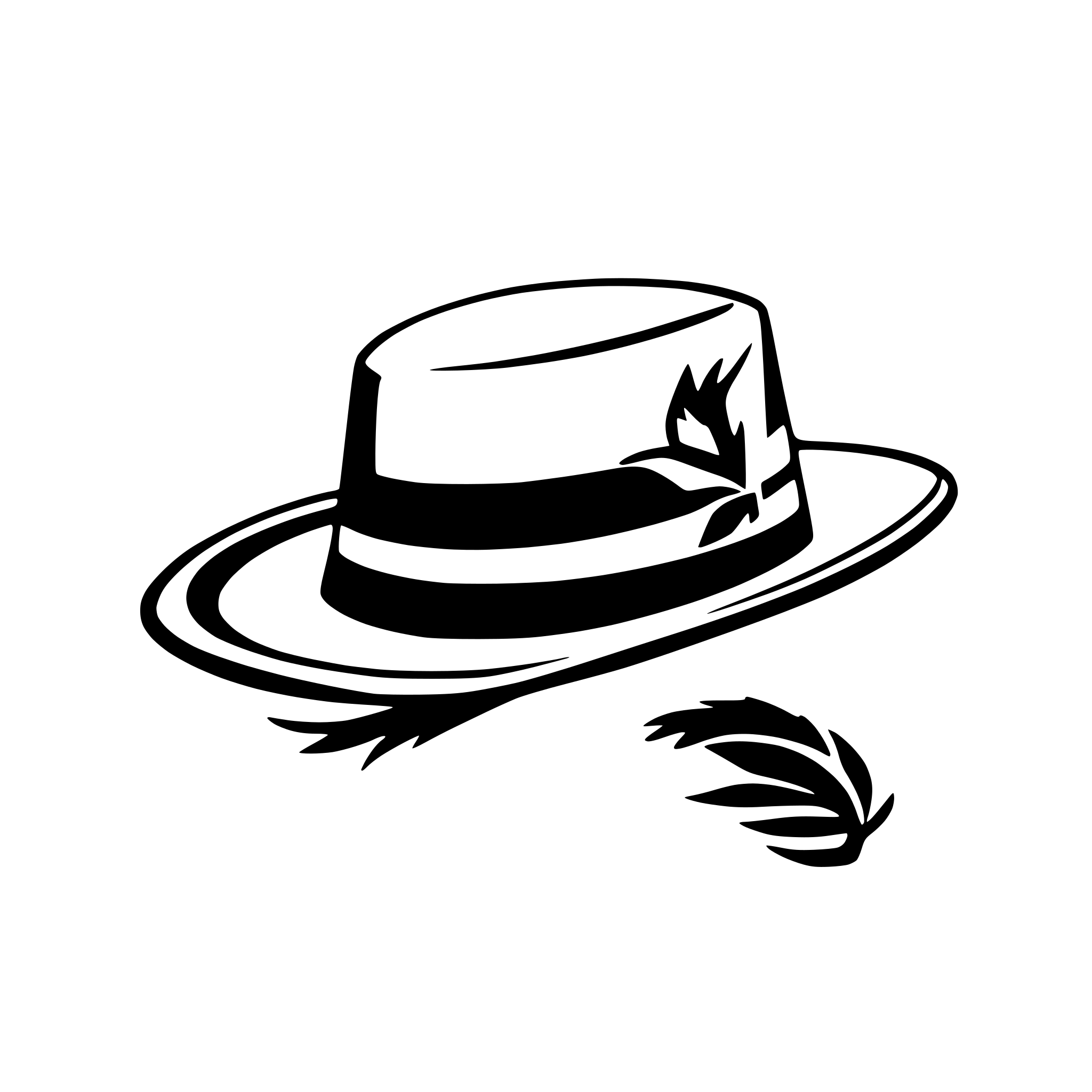 AI-generated SVG of a Design a logo element featuring an Australian Light Horse slouch hat with authentic emu plumes. The hat should be angled slightly forward in a classic mounted pose, detailed with a leather band and rising plume on the left. Use earthy, heritage-inspired tones like khaki, olive, and warm browns to convey a military and bush aesthetic. Style should be clean and slightly vintage