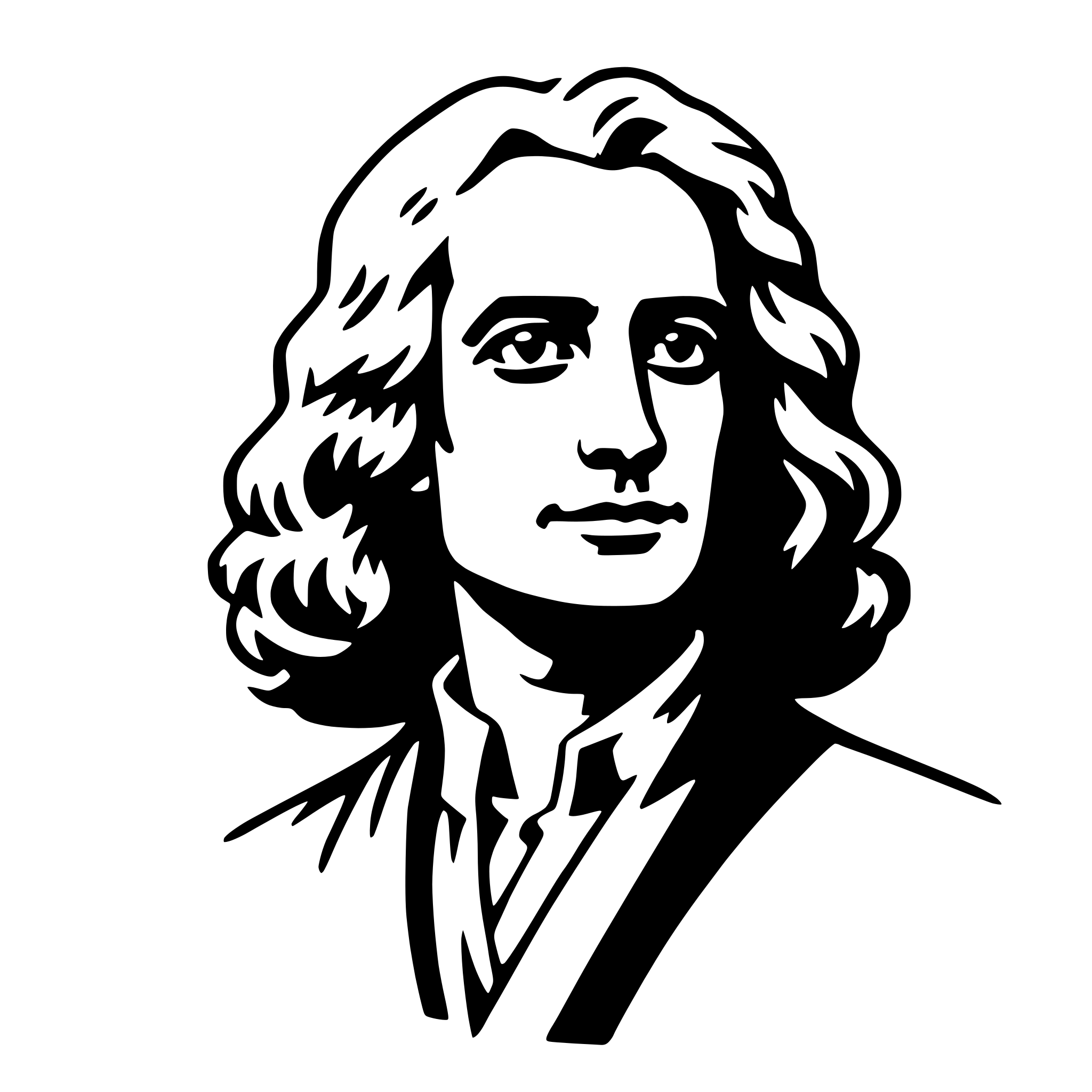 AI-generated SVG of a isaac newton