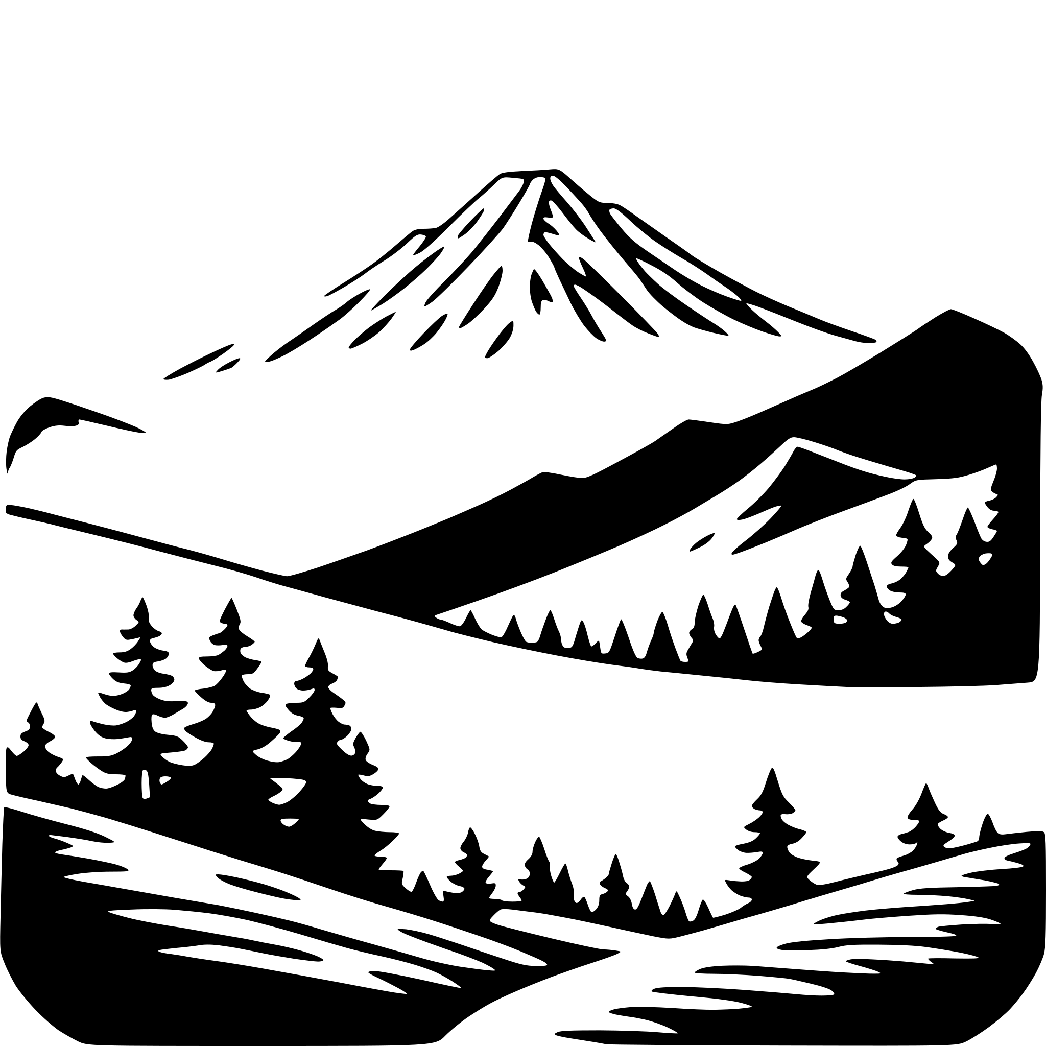 AI-generated SVG of a sunrise mountain peak