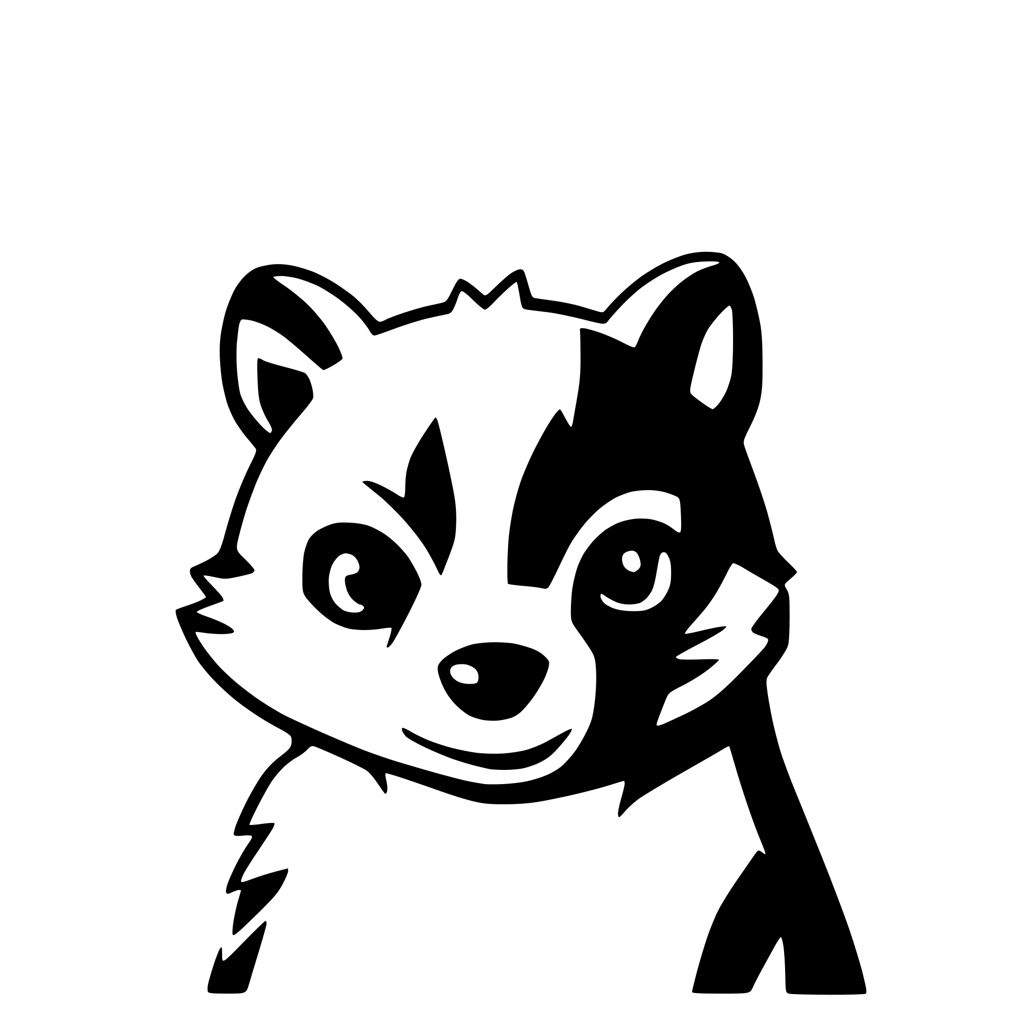 AI-generated SVG of a silhouette sel snout of a raccoon
