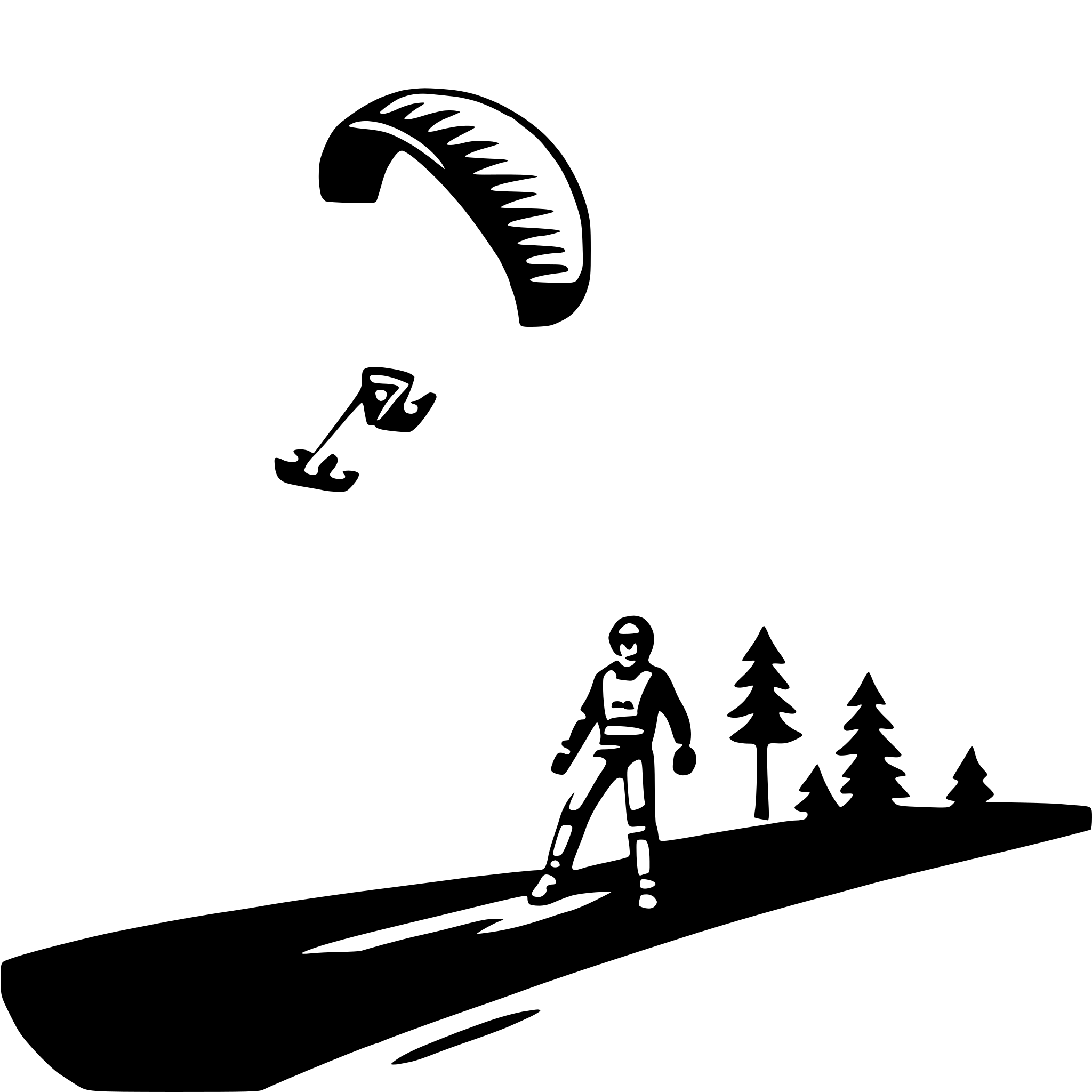 AI-generated SVG of a paraglider