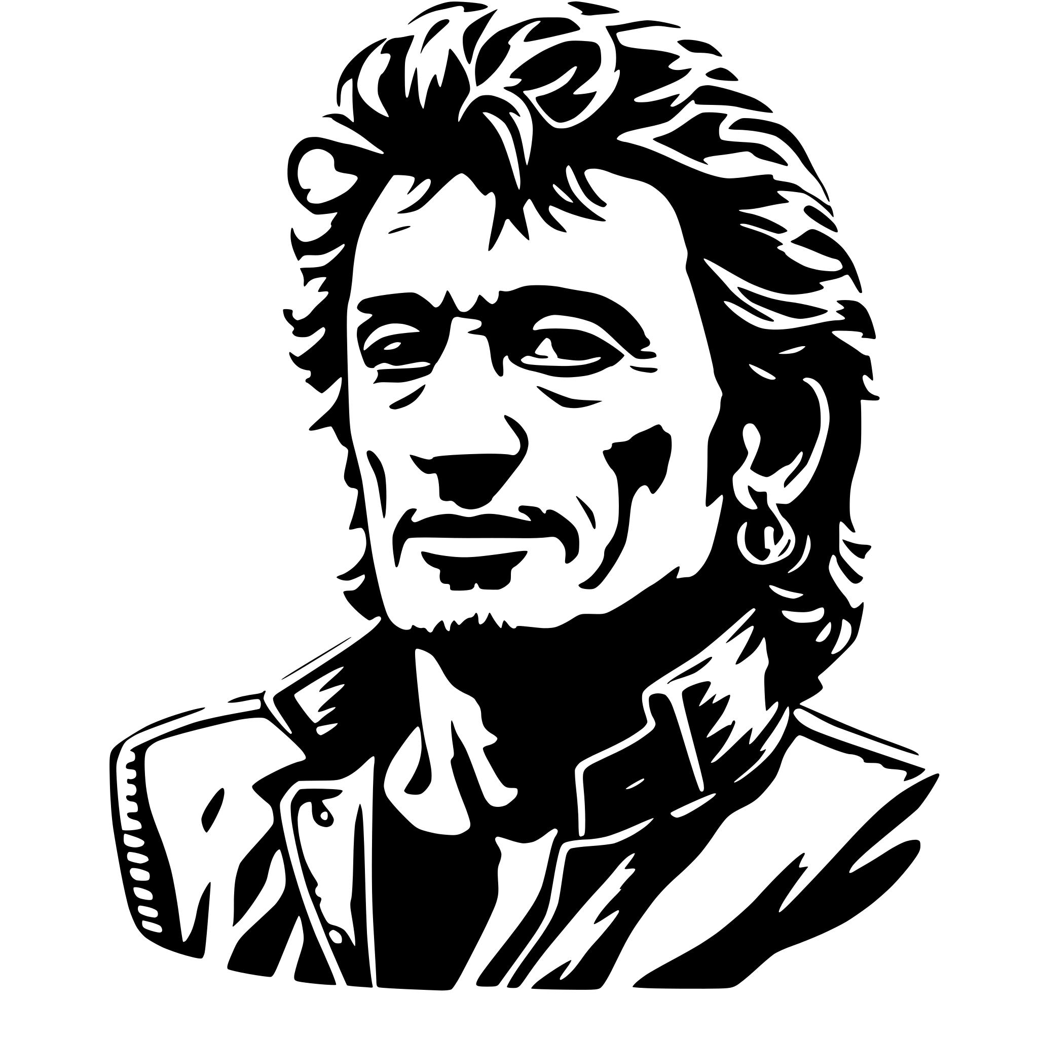 AI-generated SVG of a Johnny Halliday