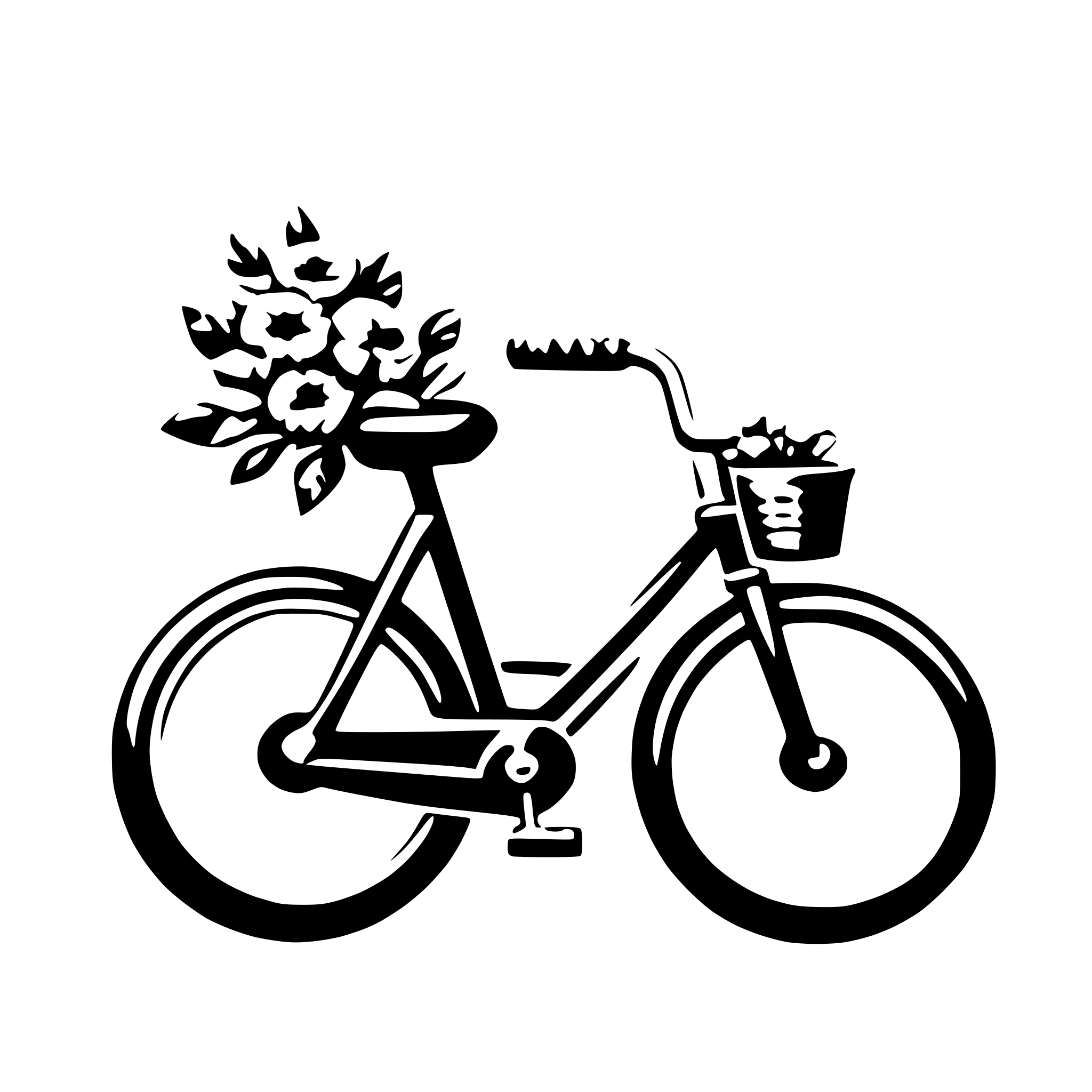 AI-generated SVG of a Bike with flowers