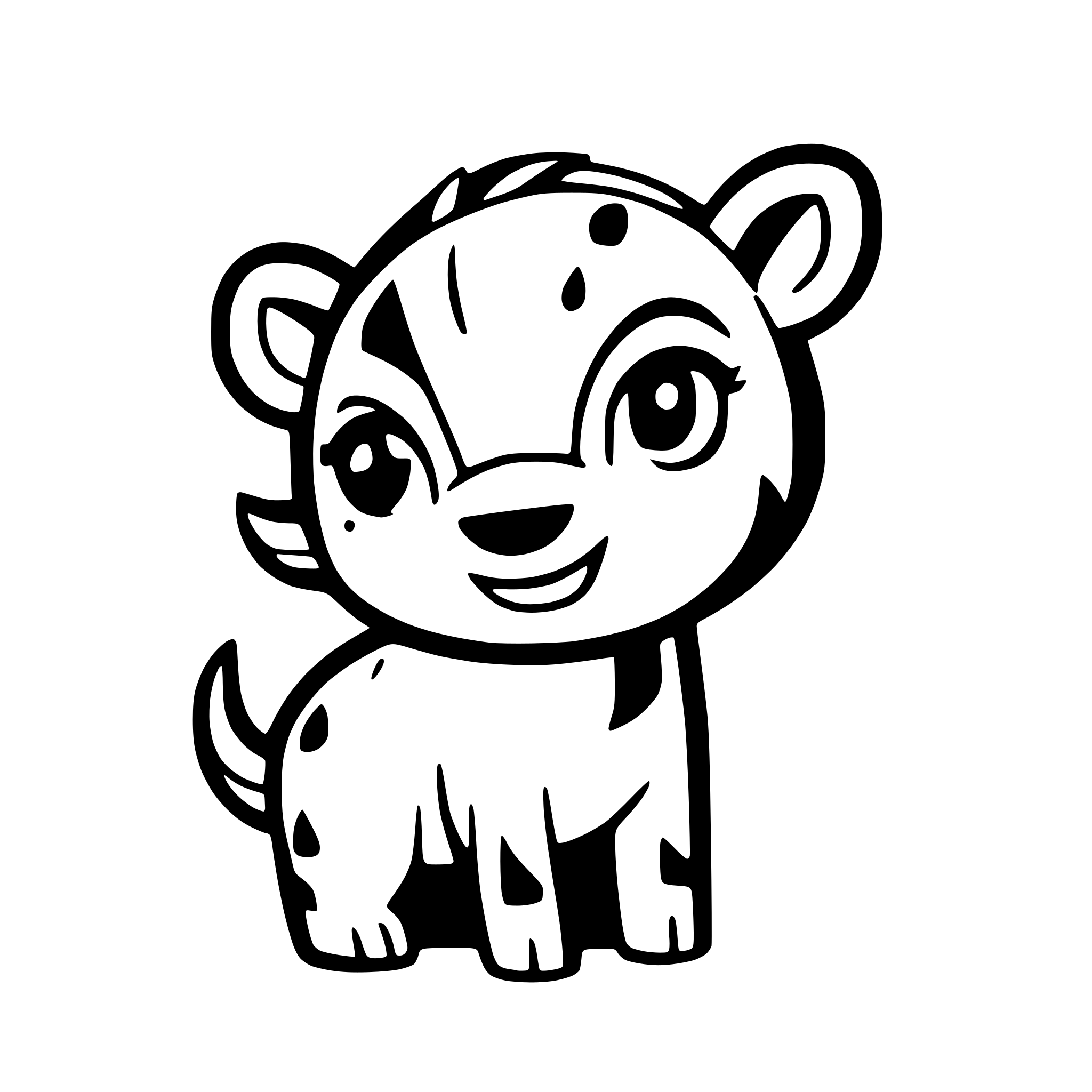 AI-generated SVG of a coloring page animal