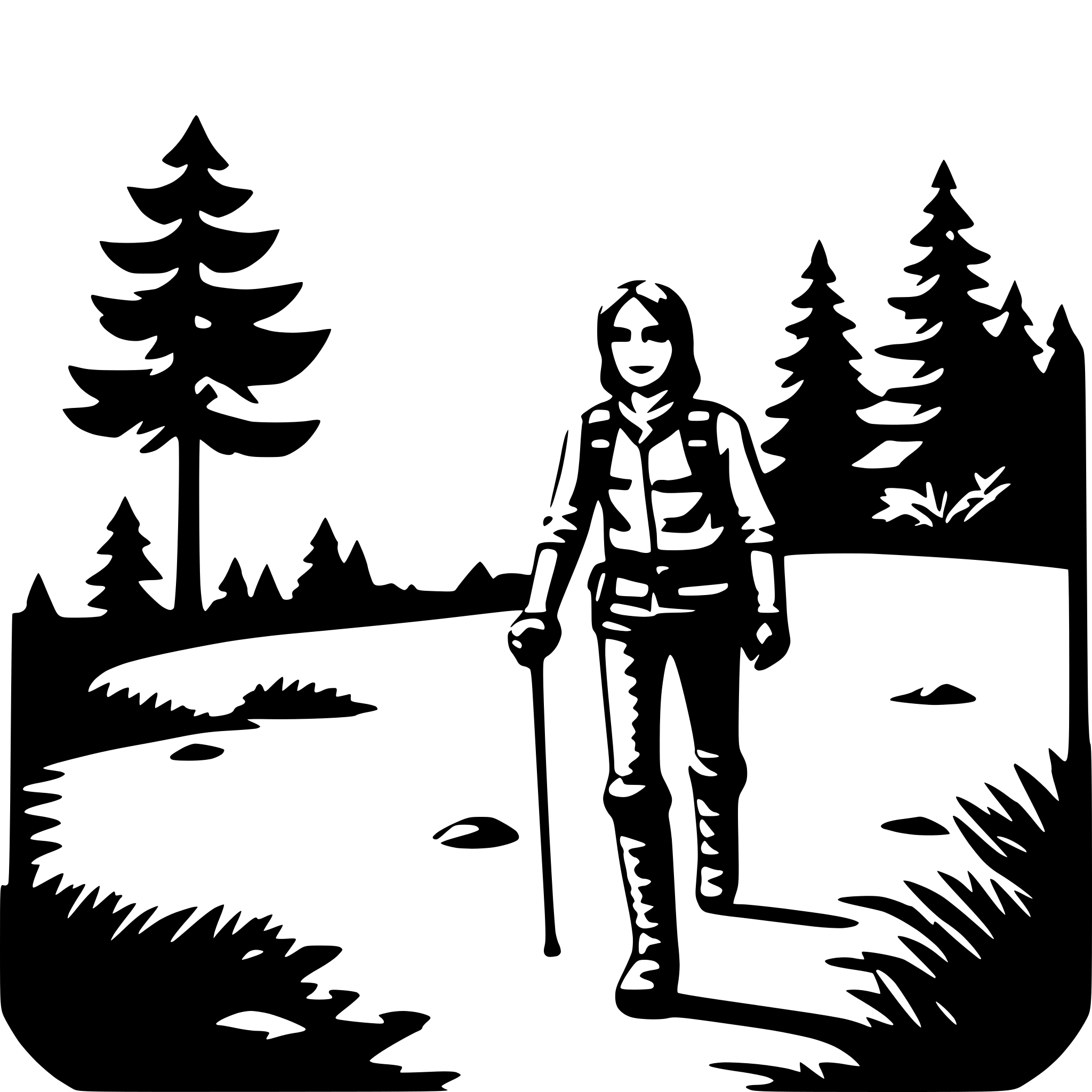 AI-generated SVG of 'hiker on trail'