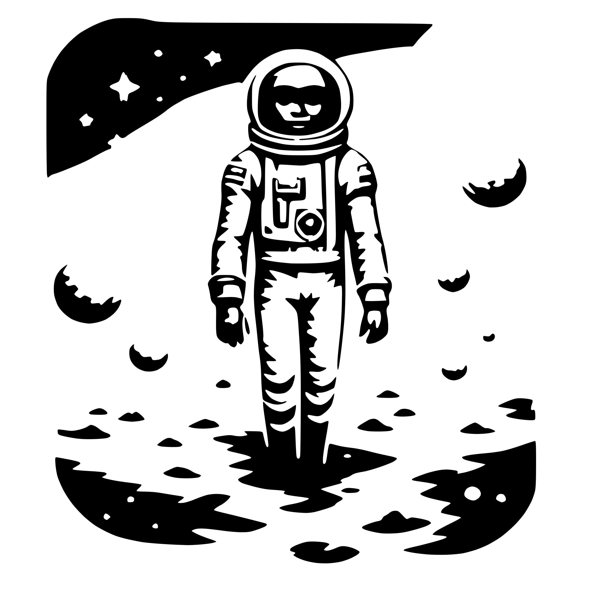 AI-generated SVG of a astronaut floating between stars