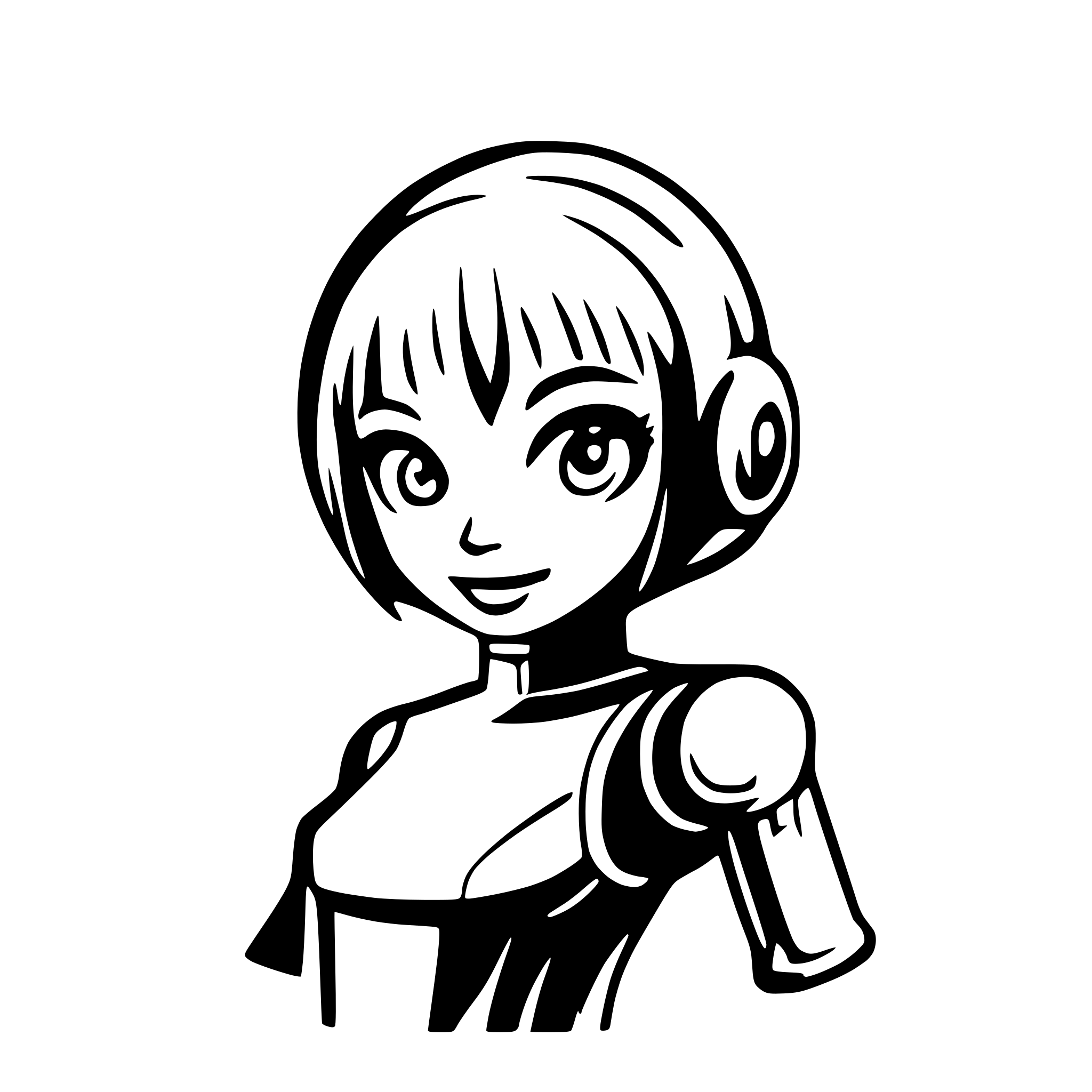 AI-generated SVG of 'AI Robot Girl'