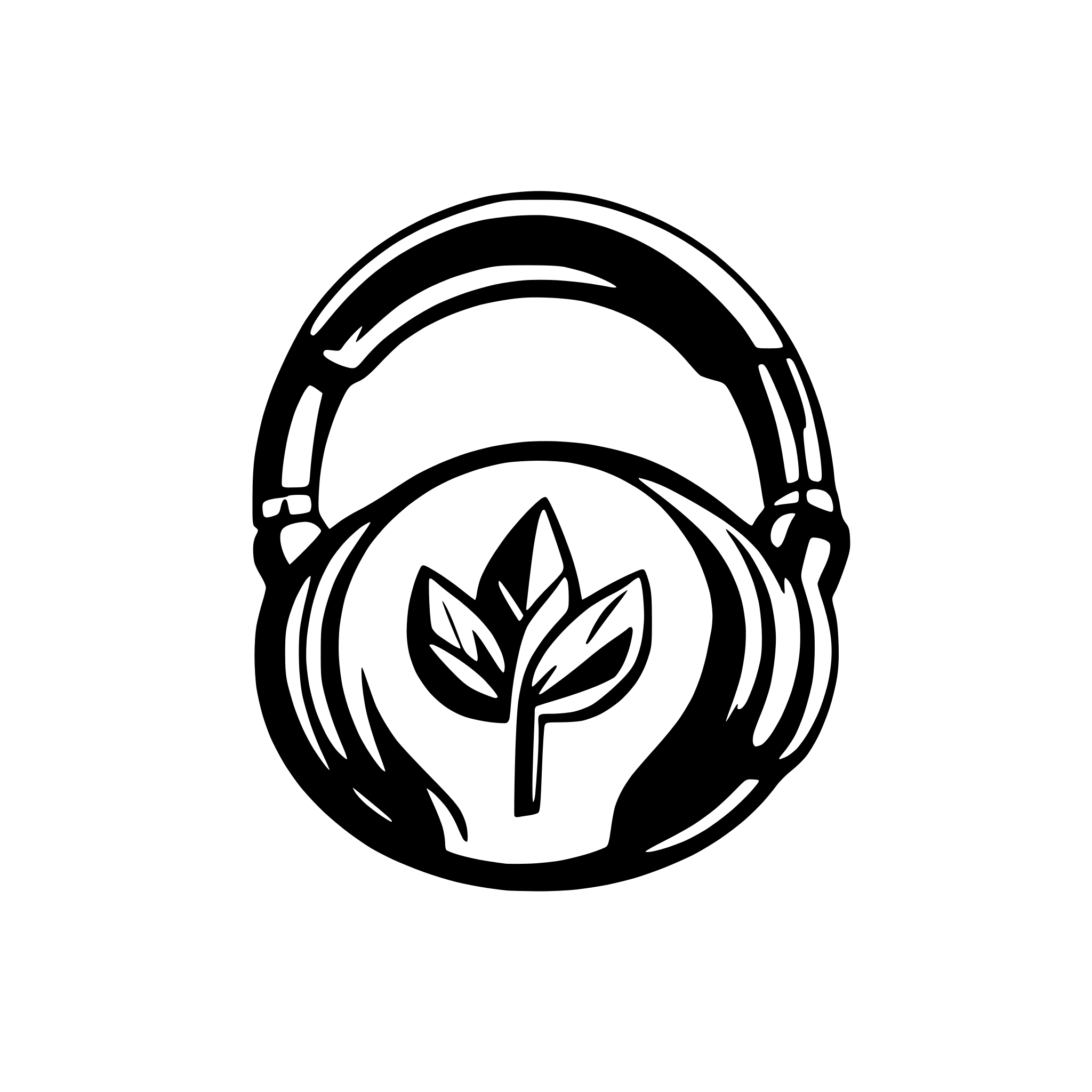 AI-generated SVG of a headphone logo black just lines concept