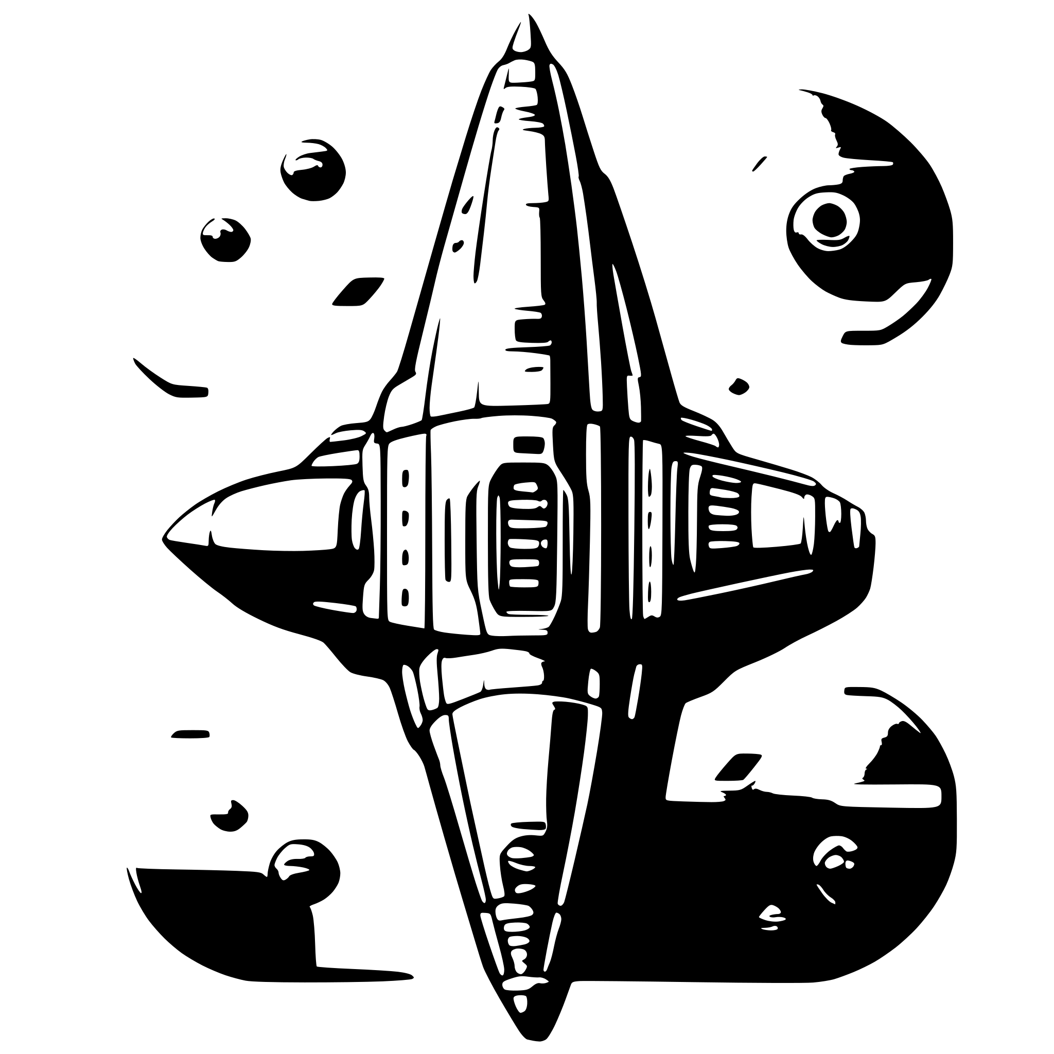 AI-generated SVG of a 2d spaceship top down view for game asset