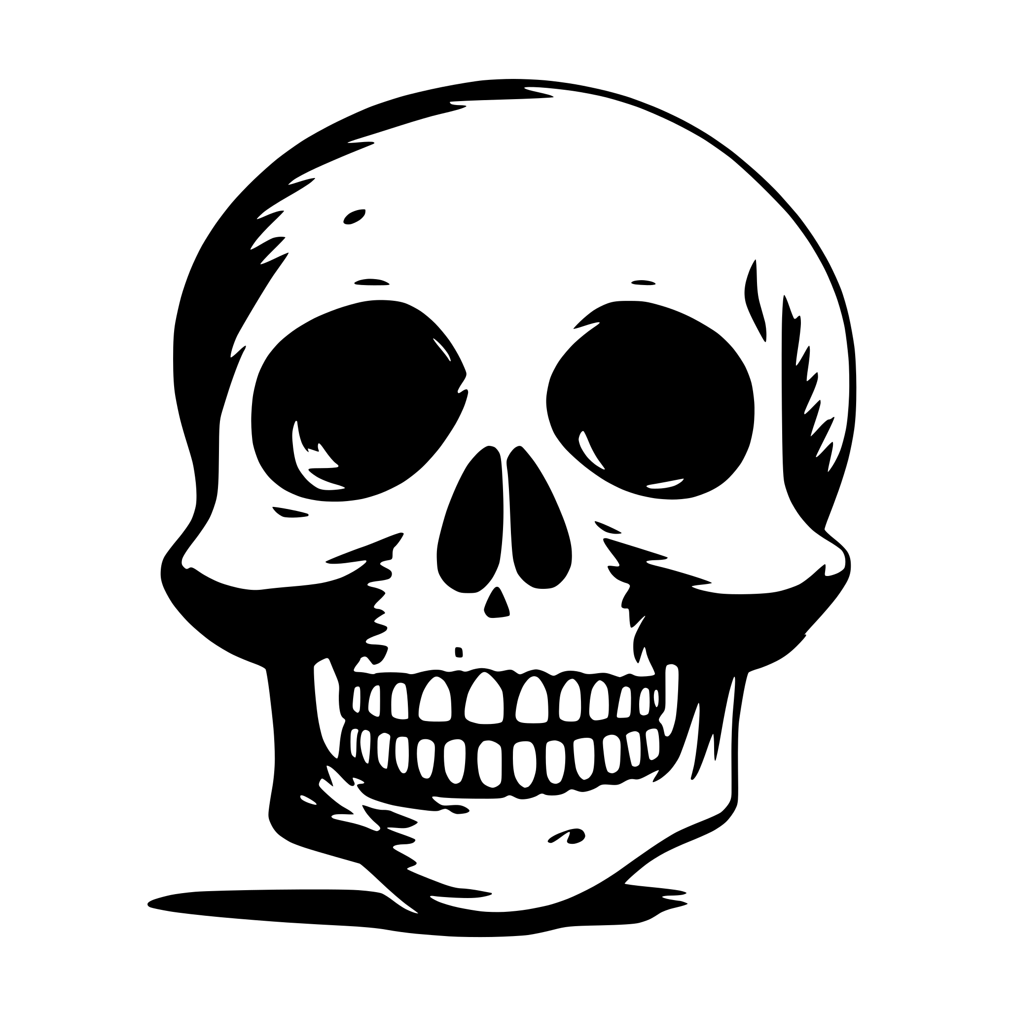 AI-generated SVG of a small cute skull, red fill